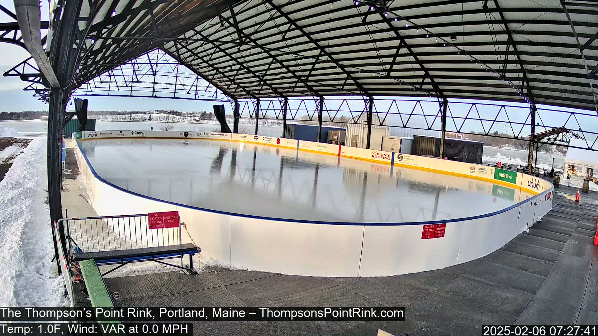 The Thompson’s Point Rink, Ice Skating Live Cam - Portland, Maine, USA