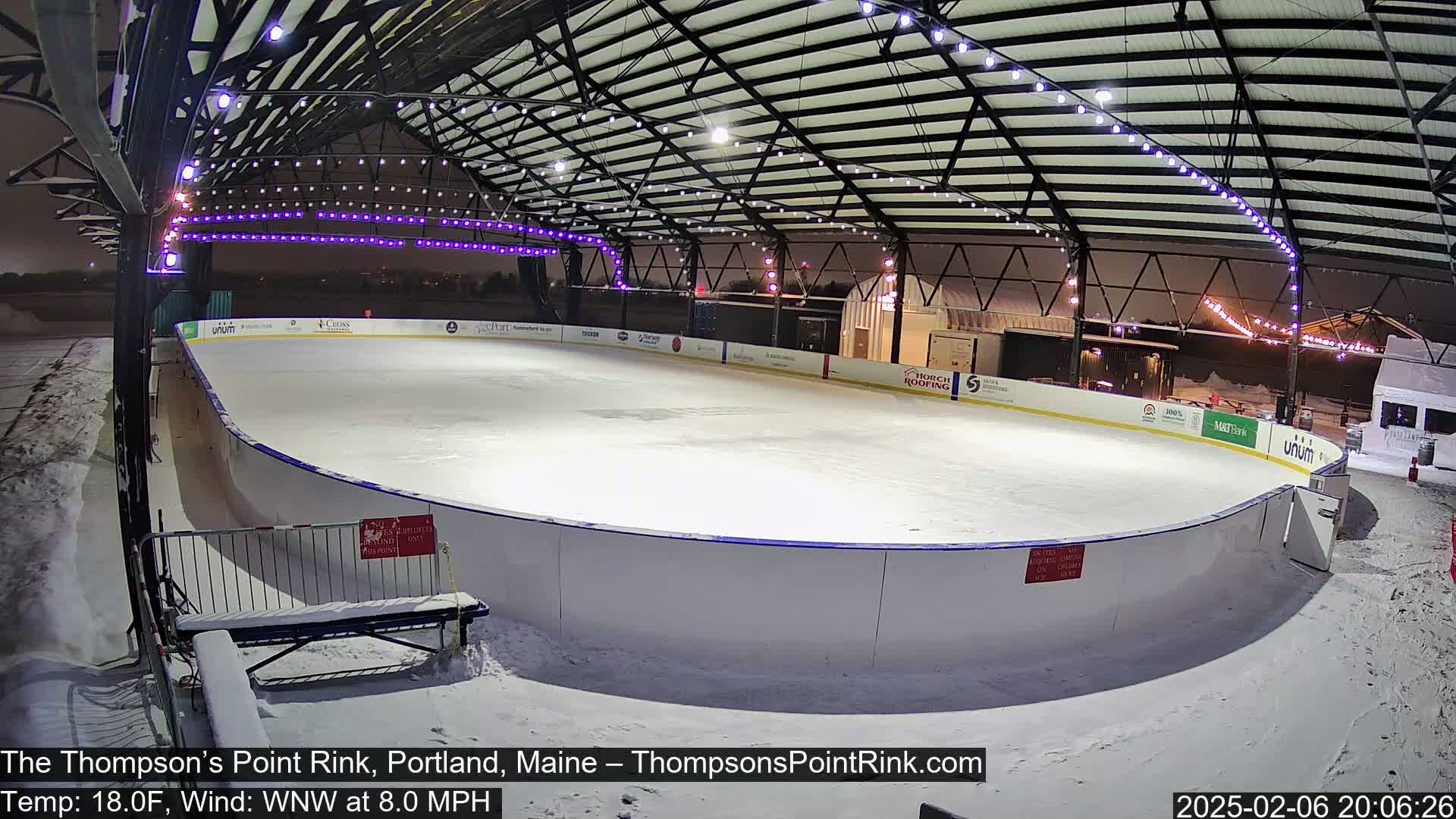 The Thompson’s Point Rink, Ice Skating Live Cam - Portland, Maine, USA