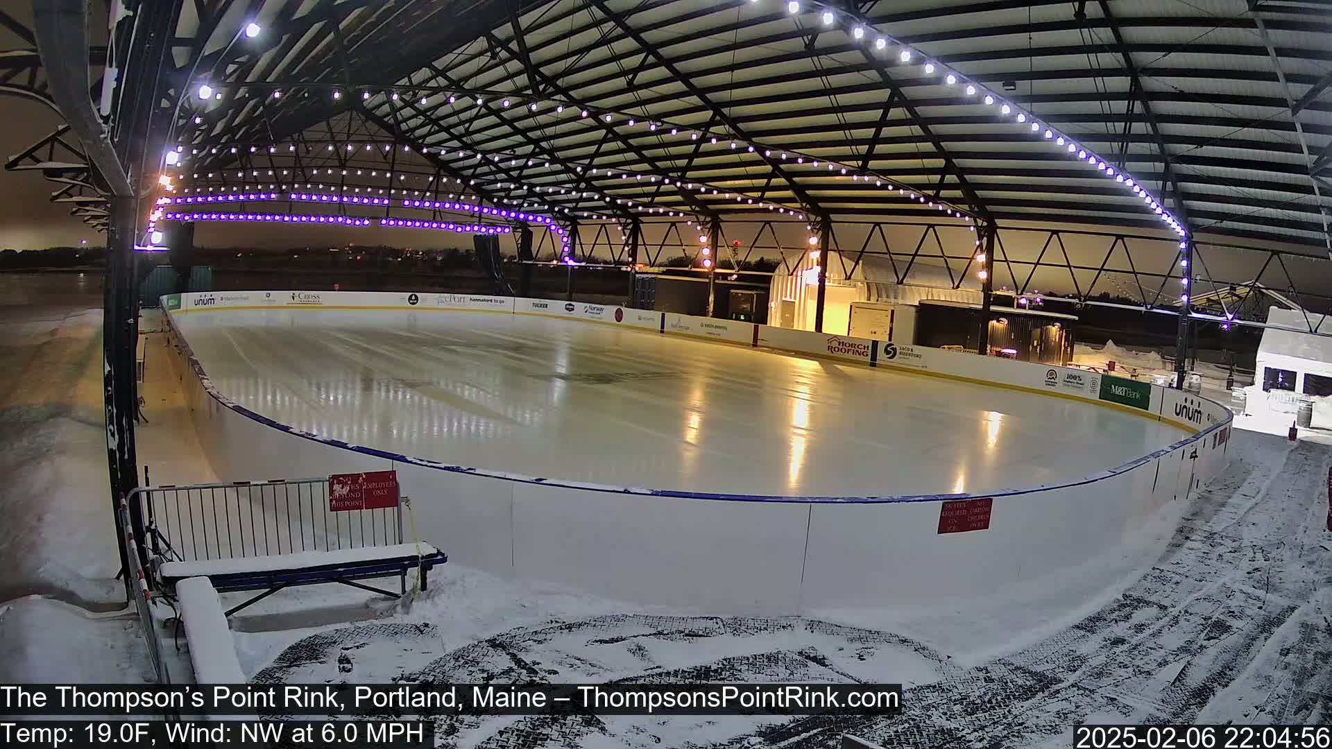 The Thompson’s Point Rink, Ice Skating Live Cam - Portland, Maine, USA