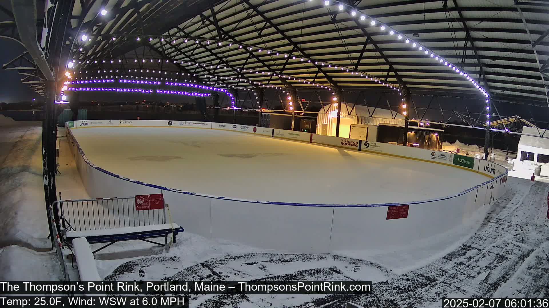 The Thompson’s Point Rink, Ice Skating Live Cam - Portland, Maine, USA