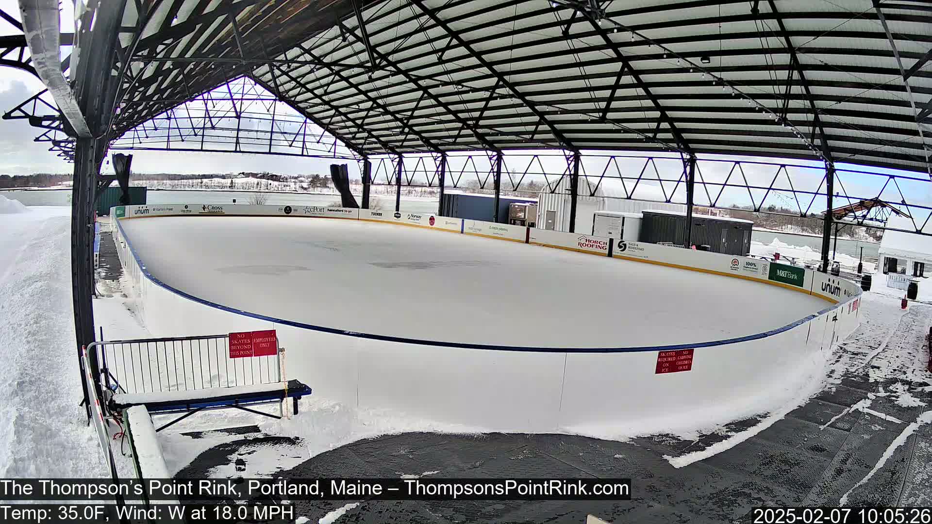 The Thompson’s Point Rink, Ice Skating Live Cam - Portland, Maine, USA