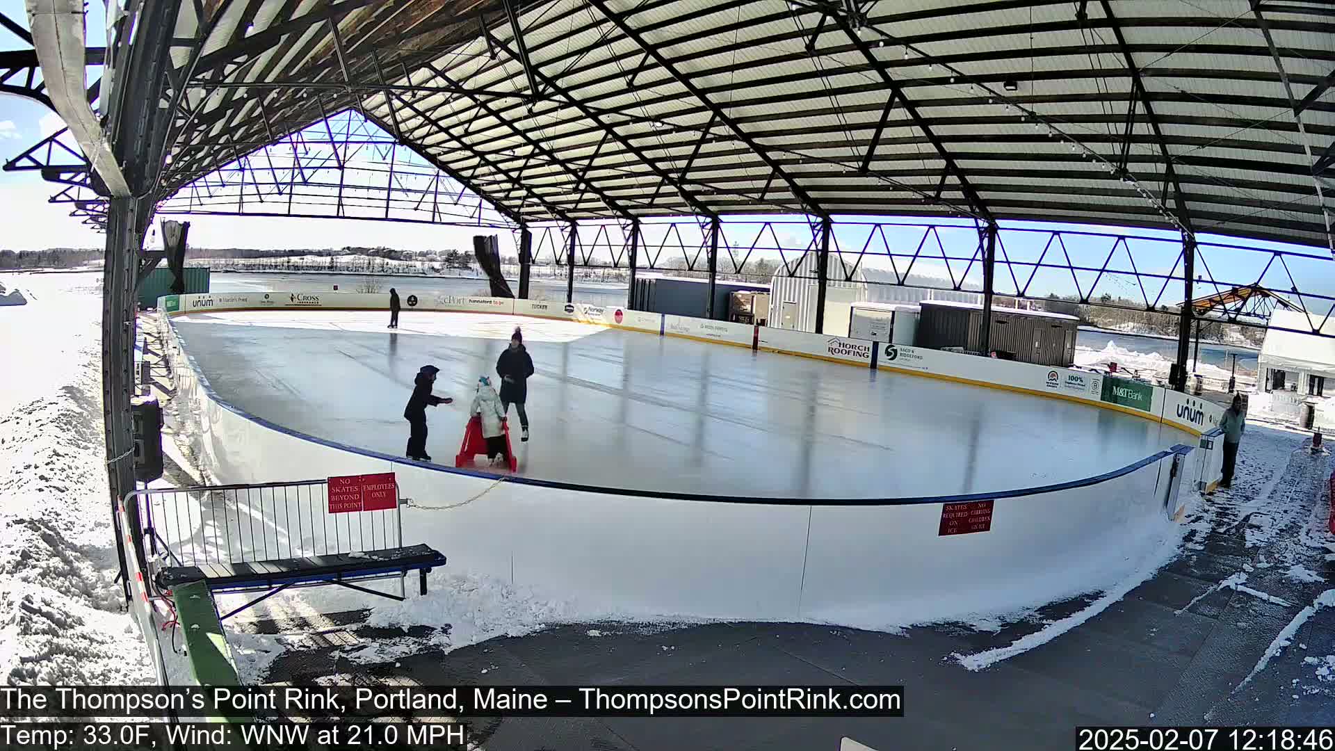 The Thompson’s Point Rink, Ice Skating Live Cam - Portland, Maine, USA