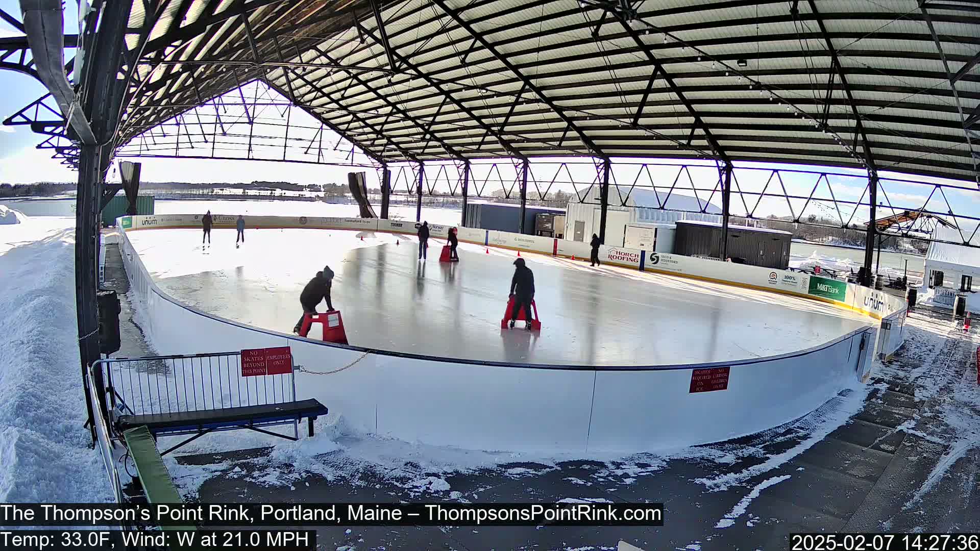 The Thompson’s Point Rink, Ice Skating Live Cam - Portland, Maine, USA