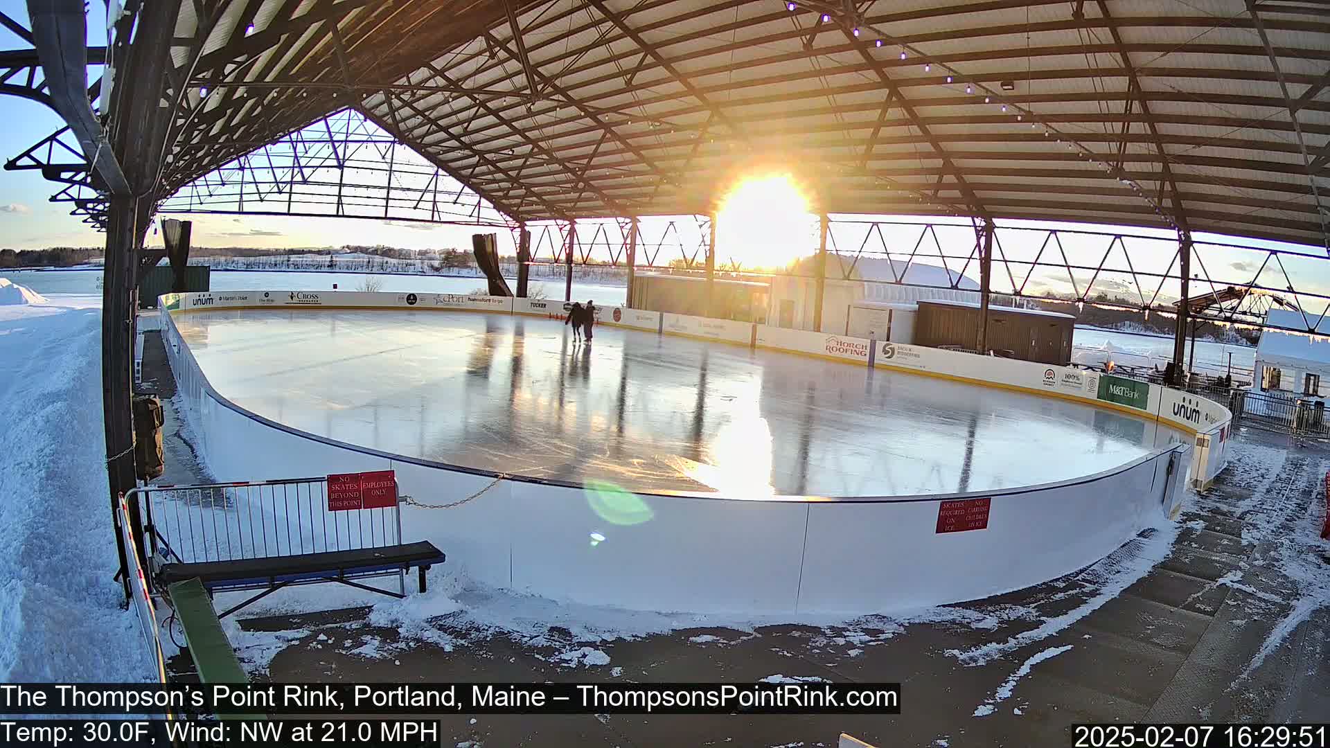 The Thompson’s Point Rink, Ice Skating Live Cam - Portland, Maine, USA