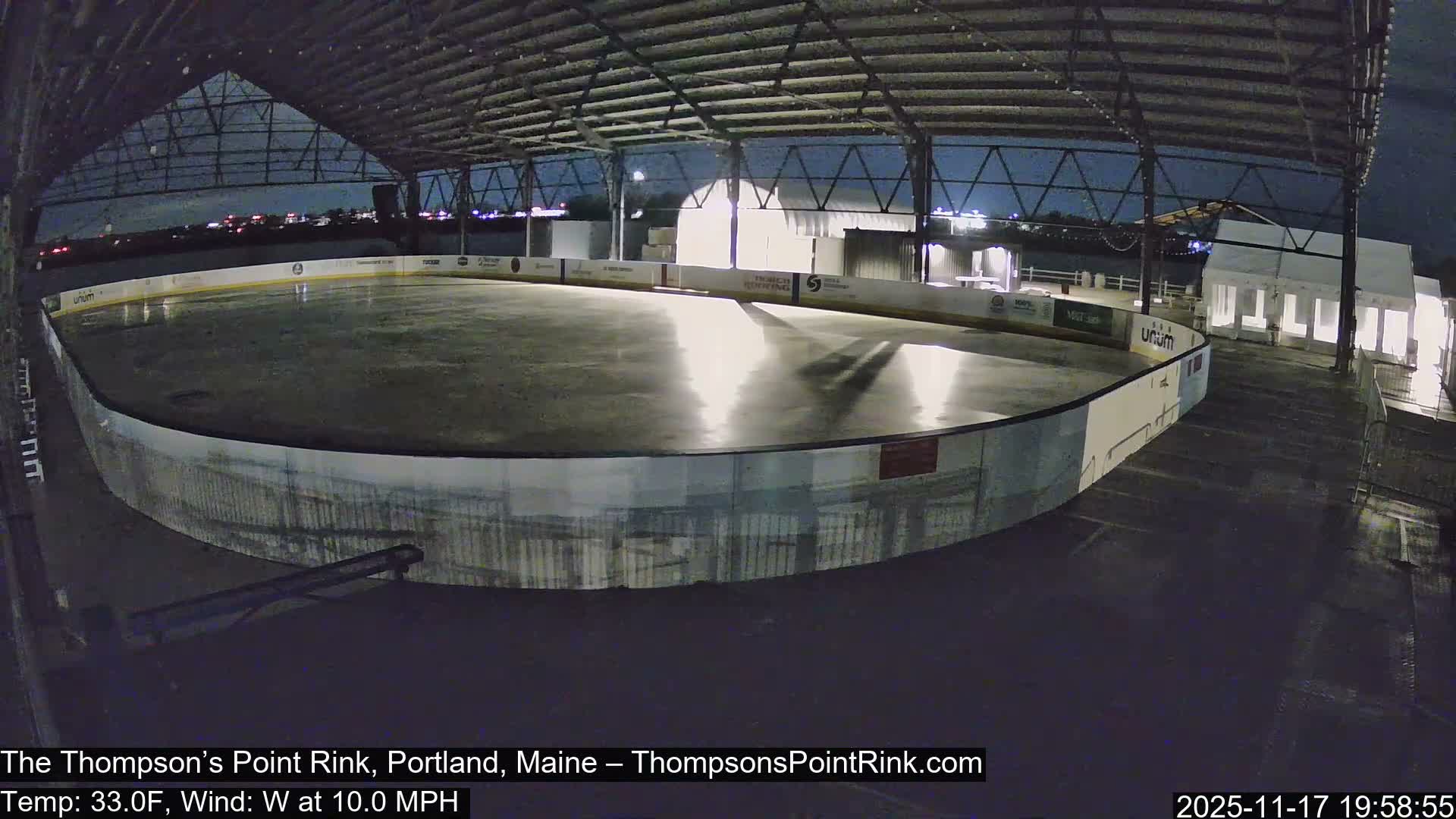 The Thompson’s Point Rink, Ice Skating Live Cam - Portland, Maine, USA