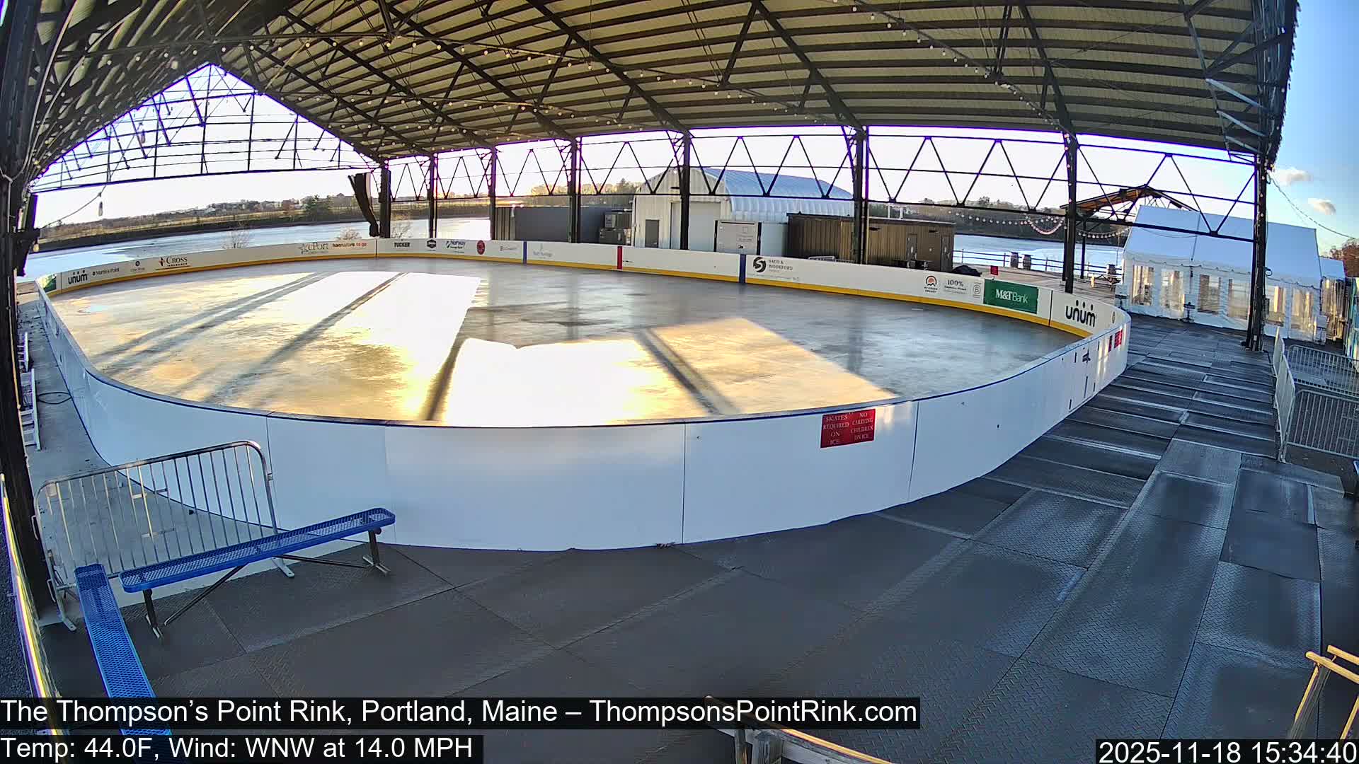 The Thompson’s Point Rink, Ice Skating Live Cam - Portland, Maine, USA