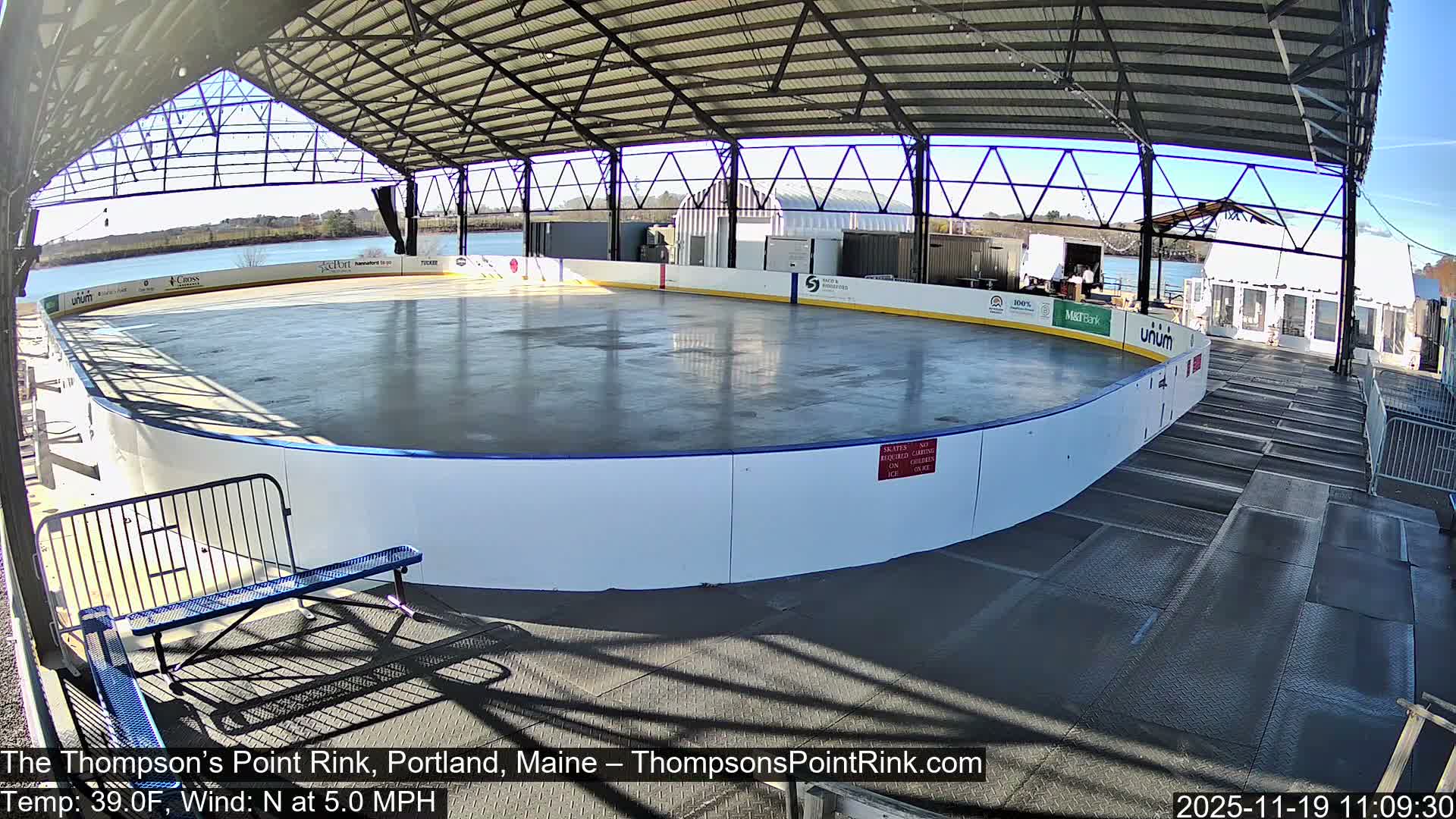 The Thompson’s Point Rink, Ice Skating Live Cam - Portland, Maine, USA