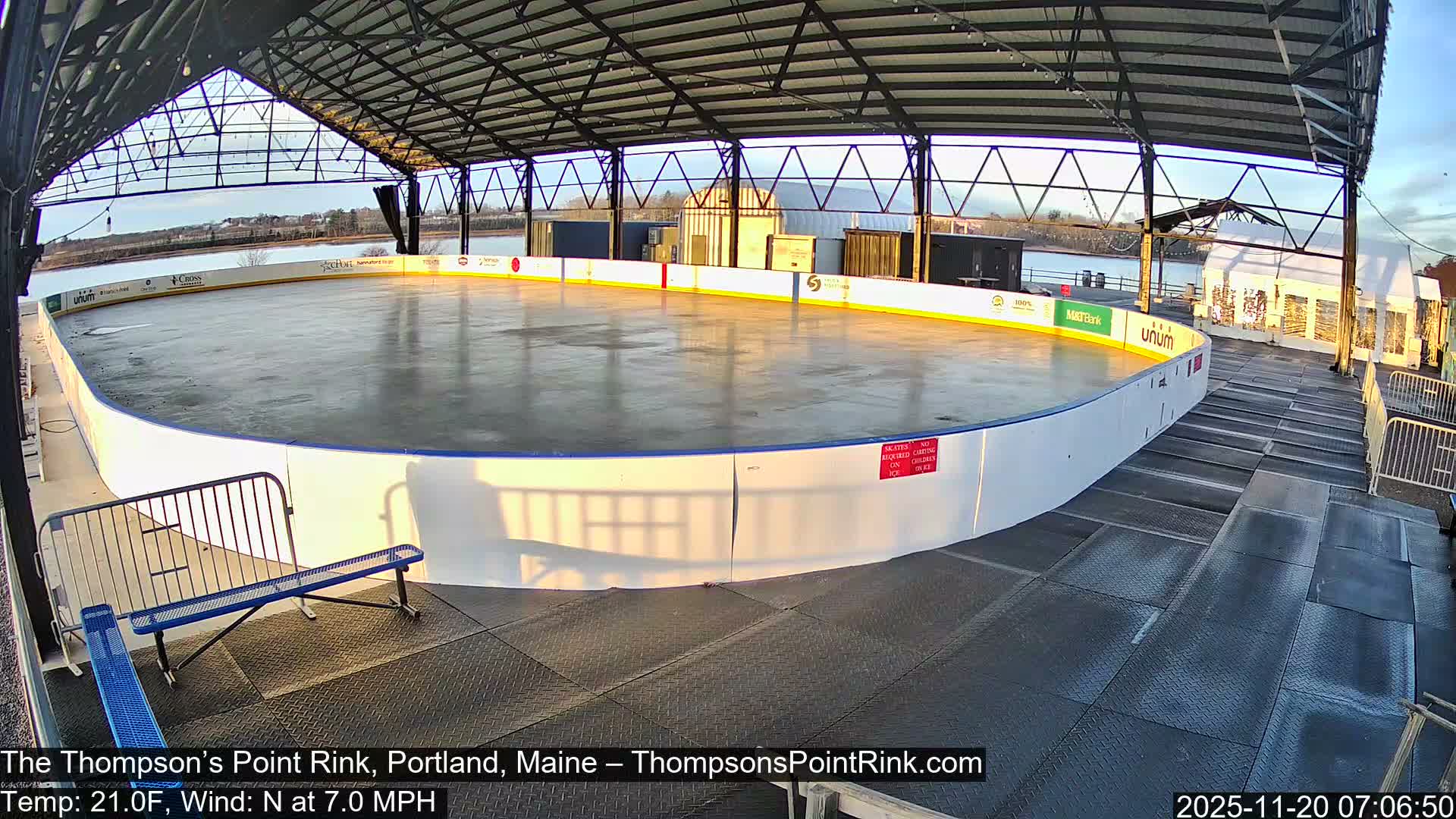 The Thompson’s Point Rink, Ice Skating Live Cam - Portland, Maine, USA
