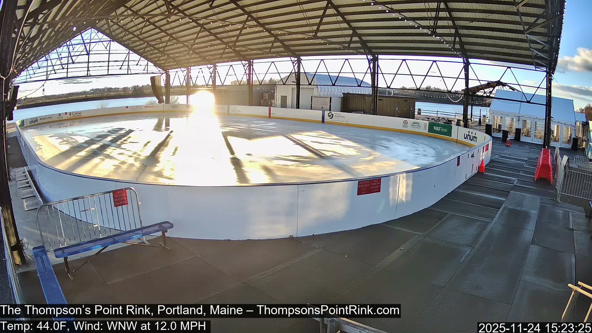 The Thompson’s Point Rink, Ice Skating Live Cam - Portland, Maine, USA