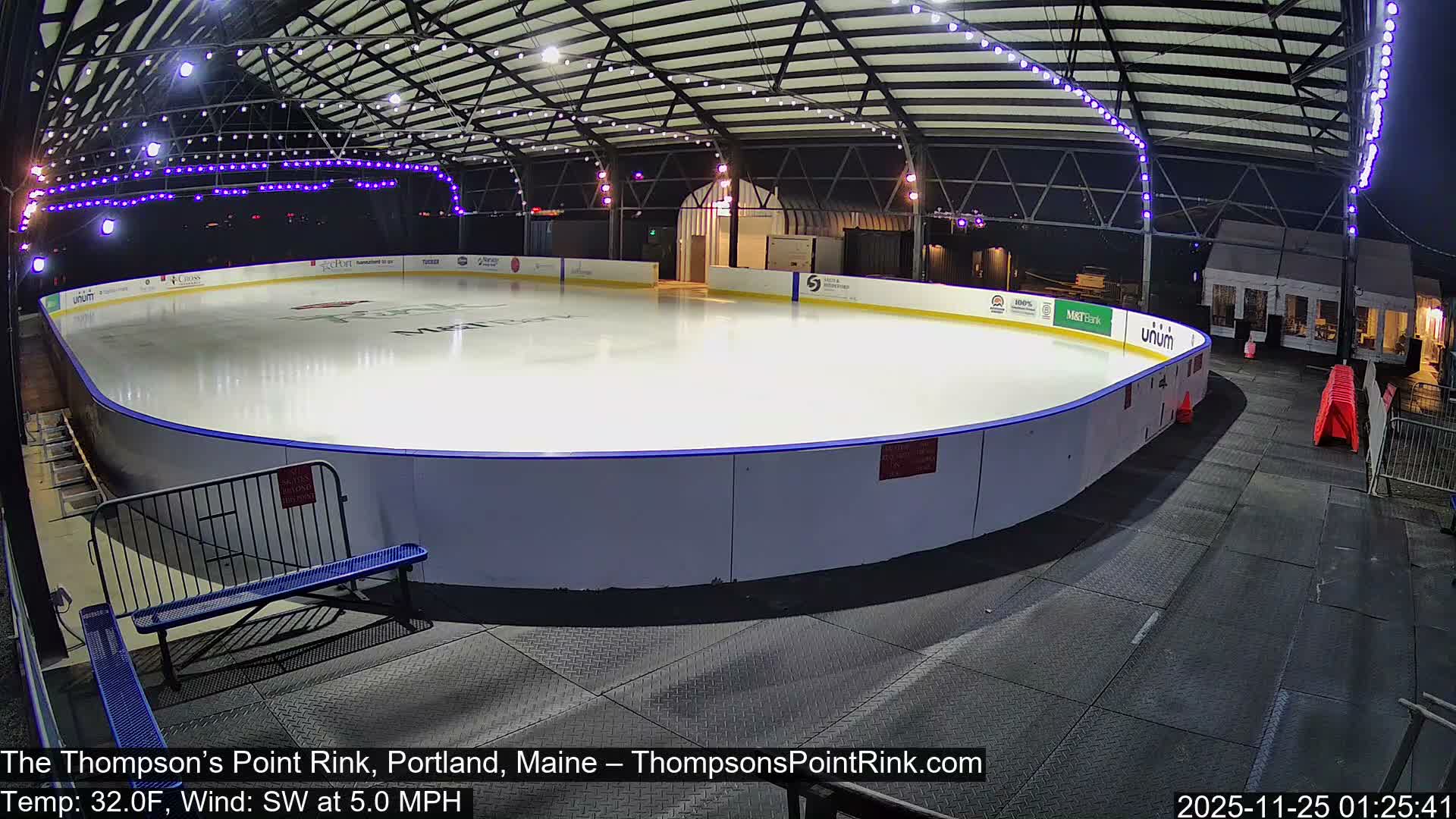 The Thompson’s Point Rink, Ice Skating Live Cam - Portland, Maine, USA