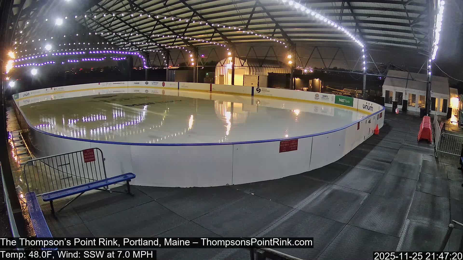 The Thompson’s Point Rink, Ice Skating Live Cam - Portland, Maine, USA