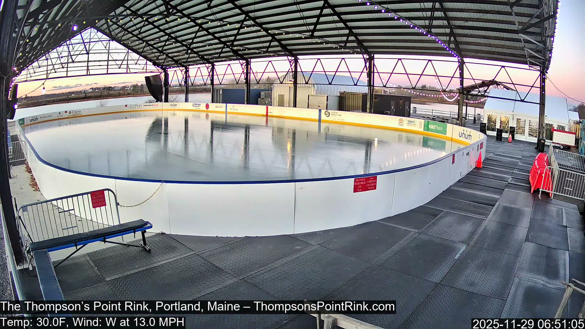 The Thompson’s Point Rink, Ice Skating Live Cam - Portland, Maine, USA