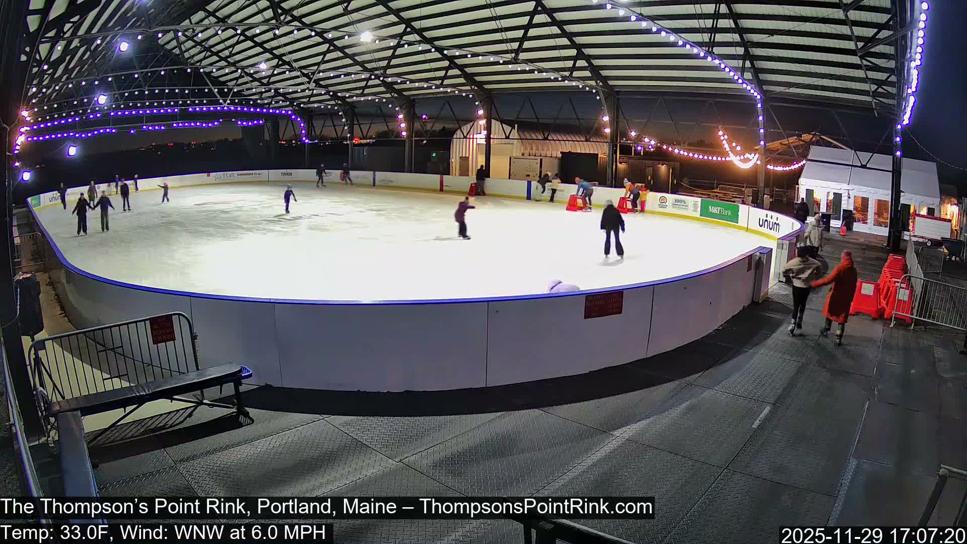 The Thompson’s Point Rink, Ice Skating Live Cam - Portland, Maine, USA