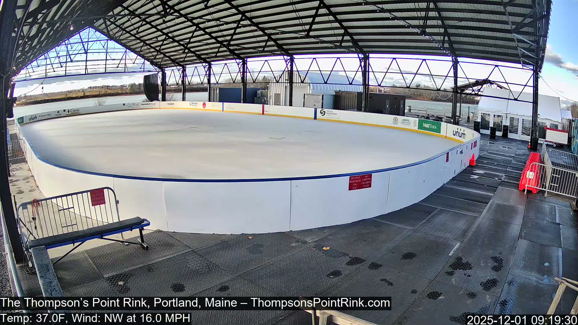 The Thompson’s Point Rink, Ice Skating Live Cam - Portland, Maine, USA