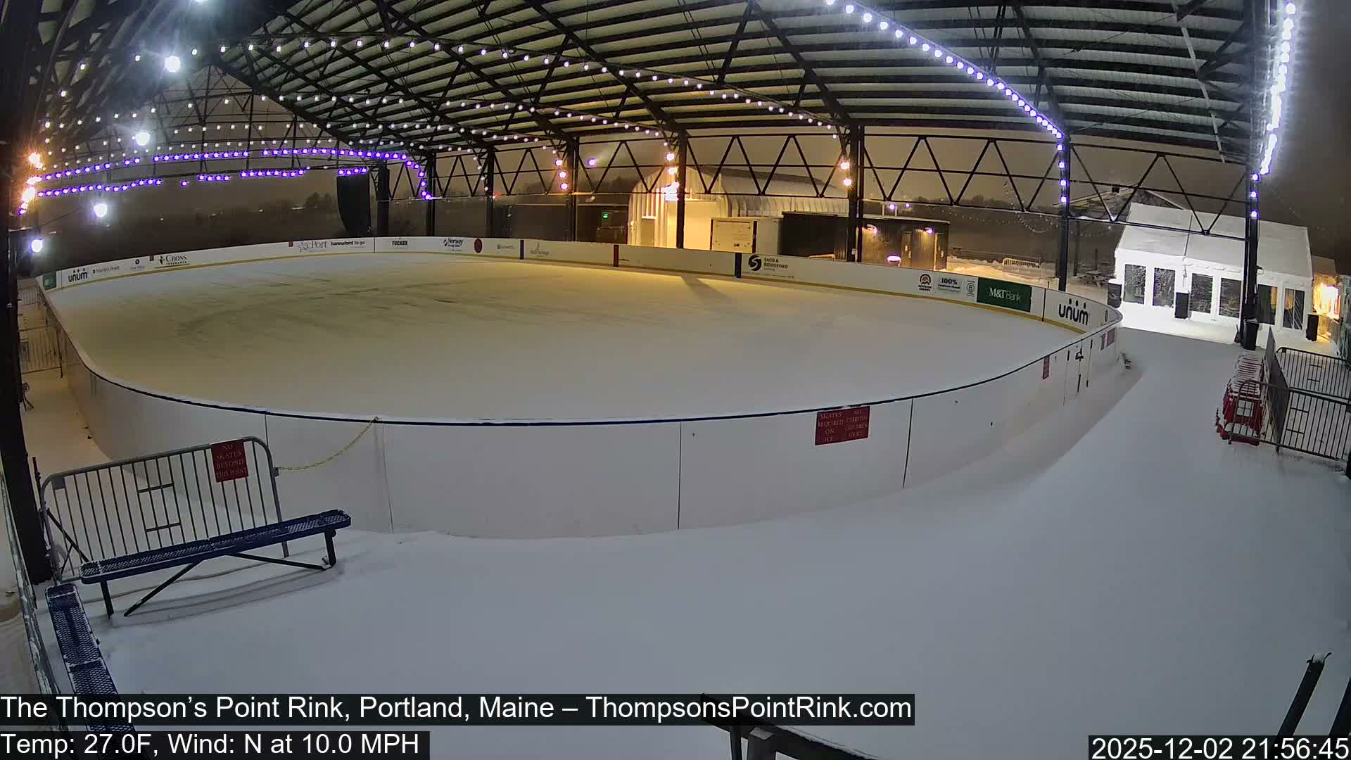 The Thompson’s Point Rink, Ice Skating Live Cam - Portland, Maine, USA