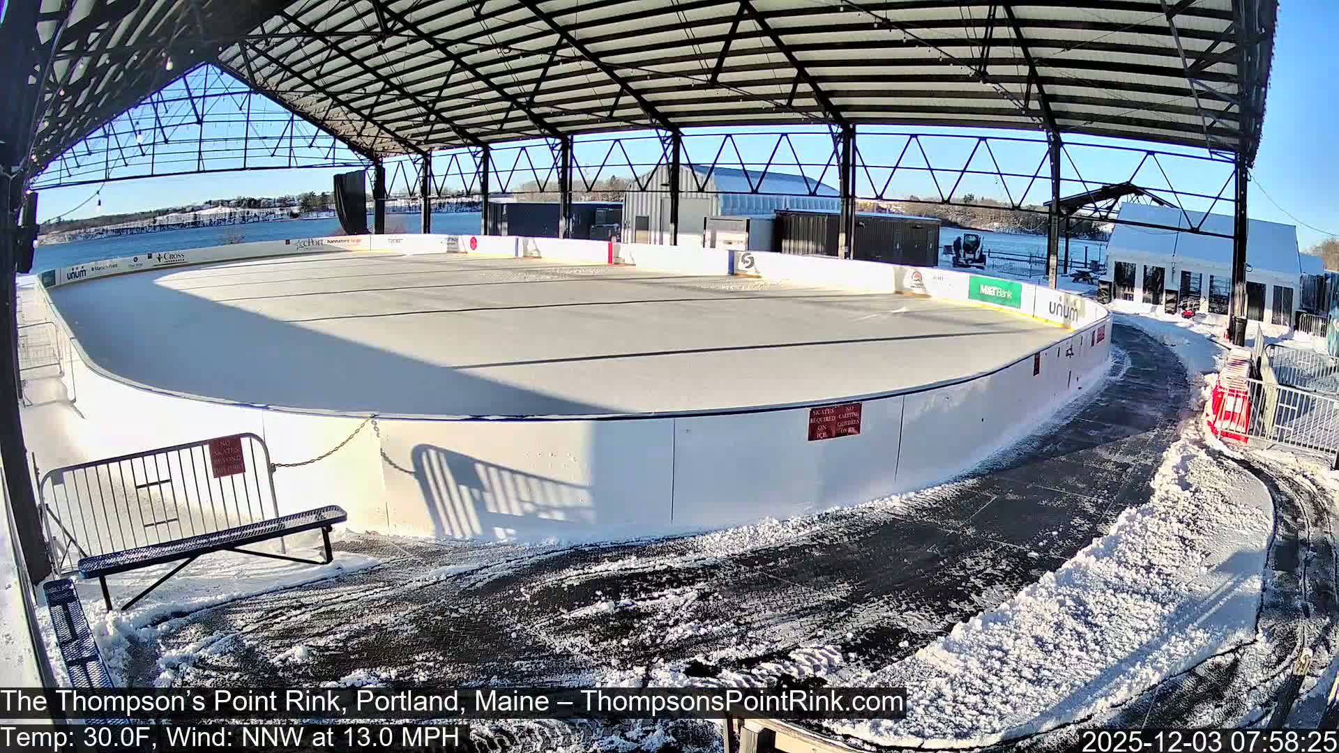 The Thompson’s Point Rink, Ice Skating Live Cam - Portland, Maine, USA