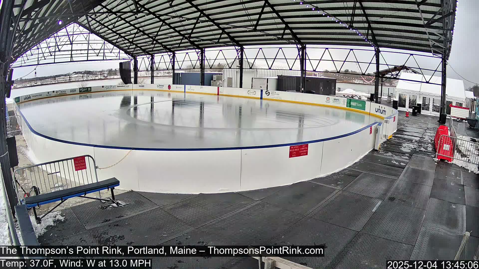 The Thompson’s Point Rink, Ice Skating Live Cam - Portland, Maine, USA
