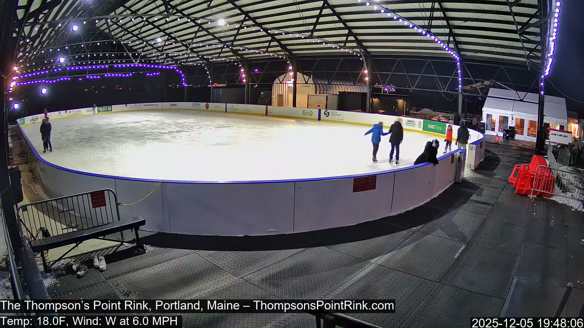 The Thompson’s Point Rink, Ice Skating Live Cam - Portland, Maine, USA