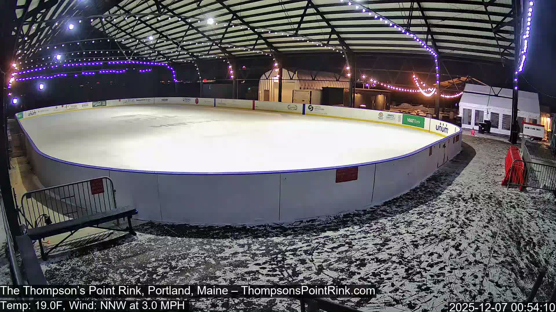 The Thompson’s Point Rink, Ice Skating Live Cam - Portland, Maine, USA