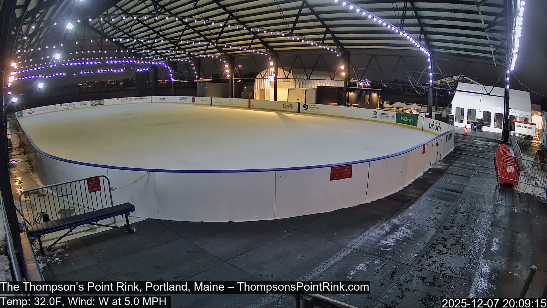 The Thompson’s Point Rink, Ice Skating Live Cam - Portland, Maine, USA