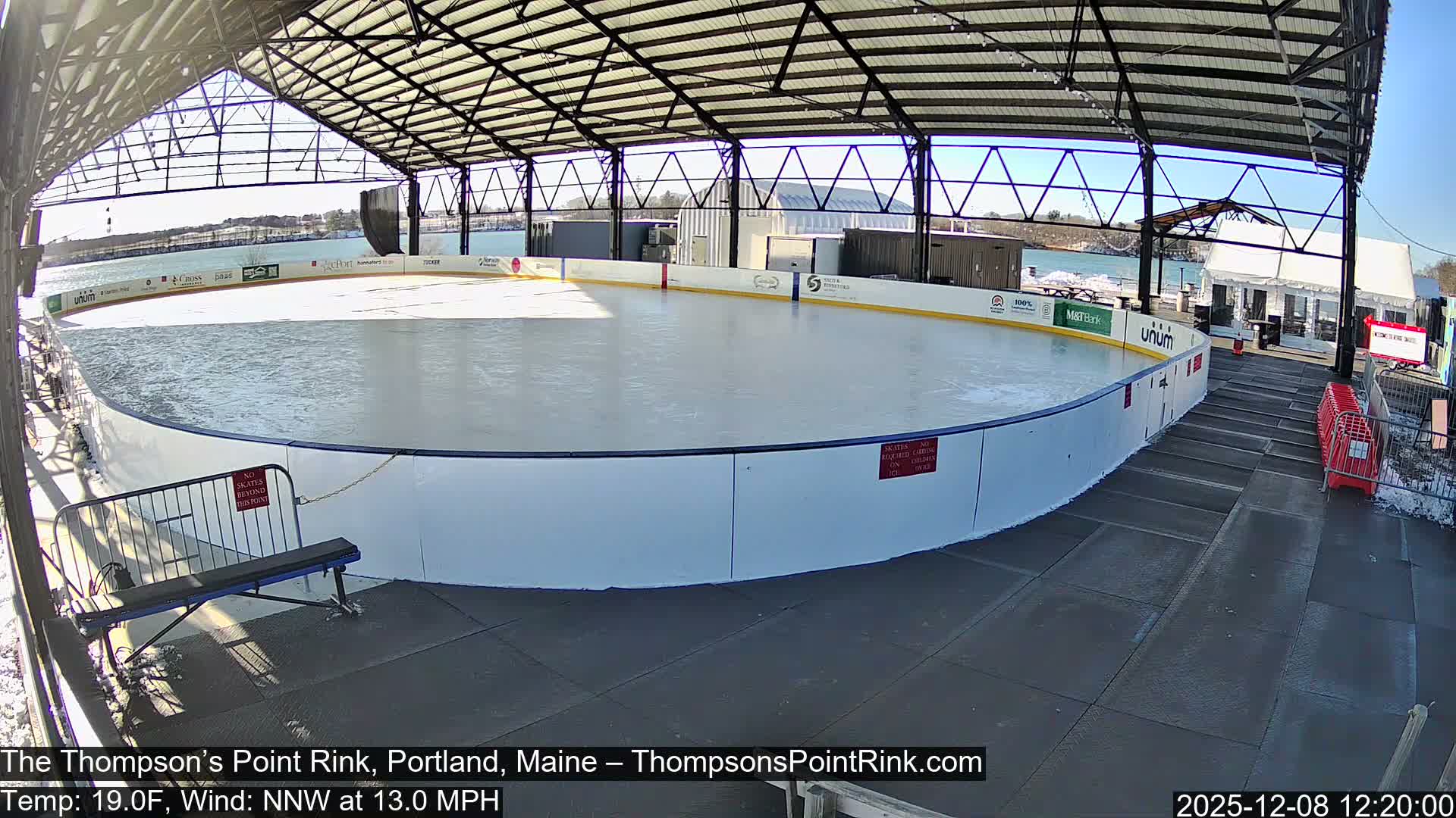 The Thompson’s Point Rink, Ice Skating Live Cam - Portland, Maine, USA