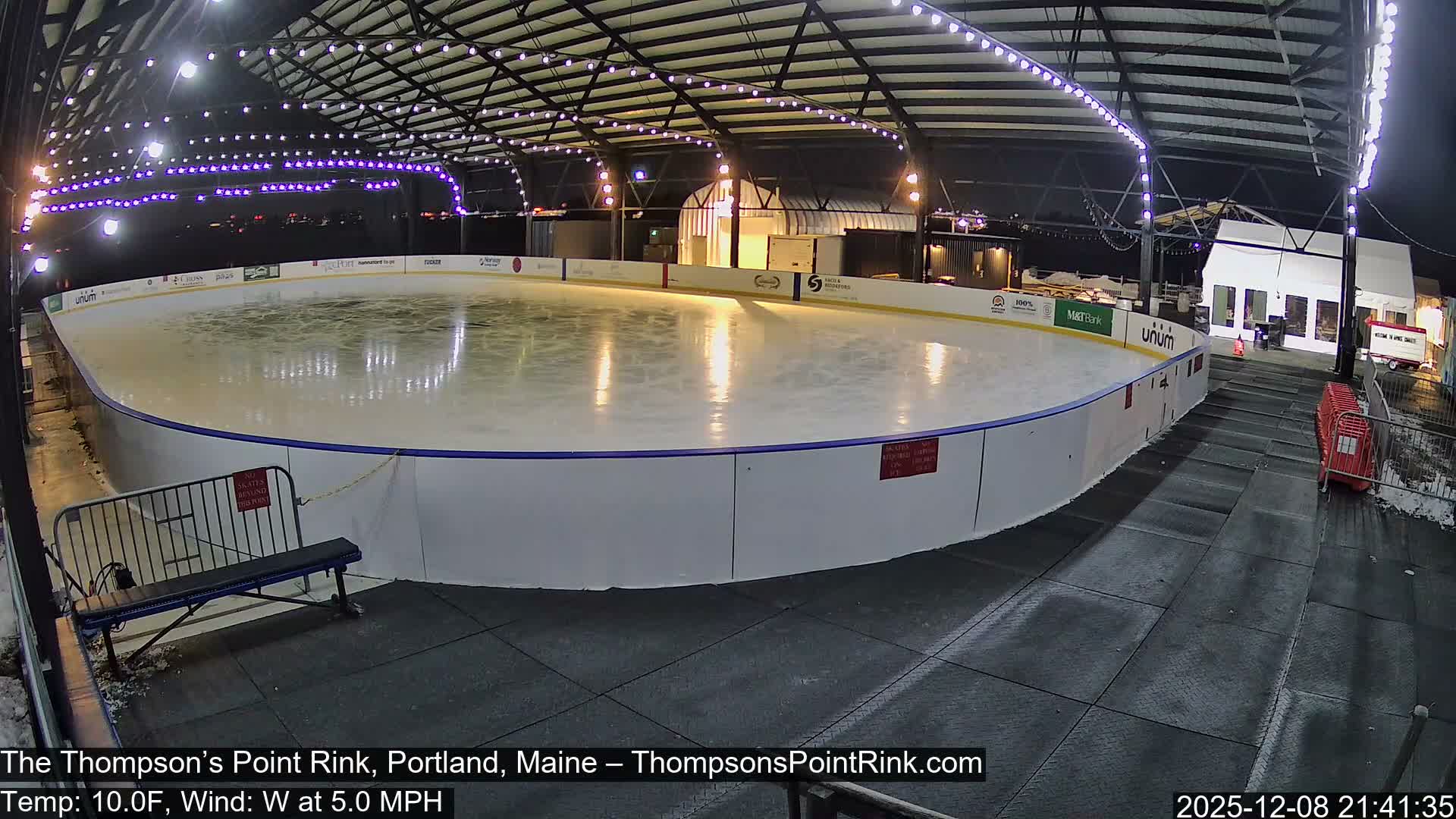 The Thompson’s Point Rink, Ice Skating Live Cam - Portland, Maine, USA