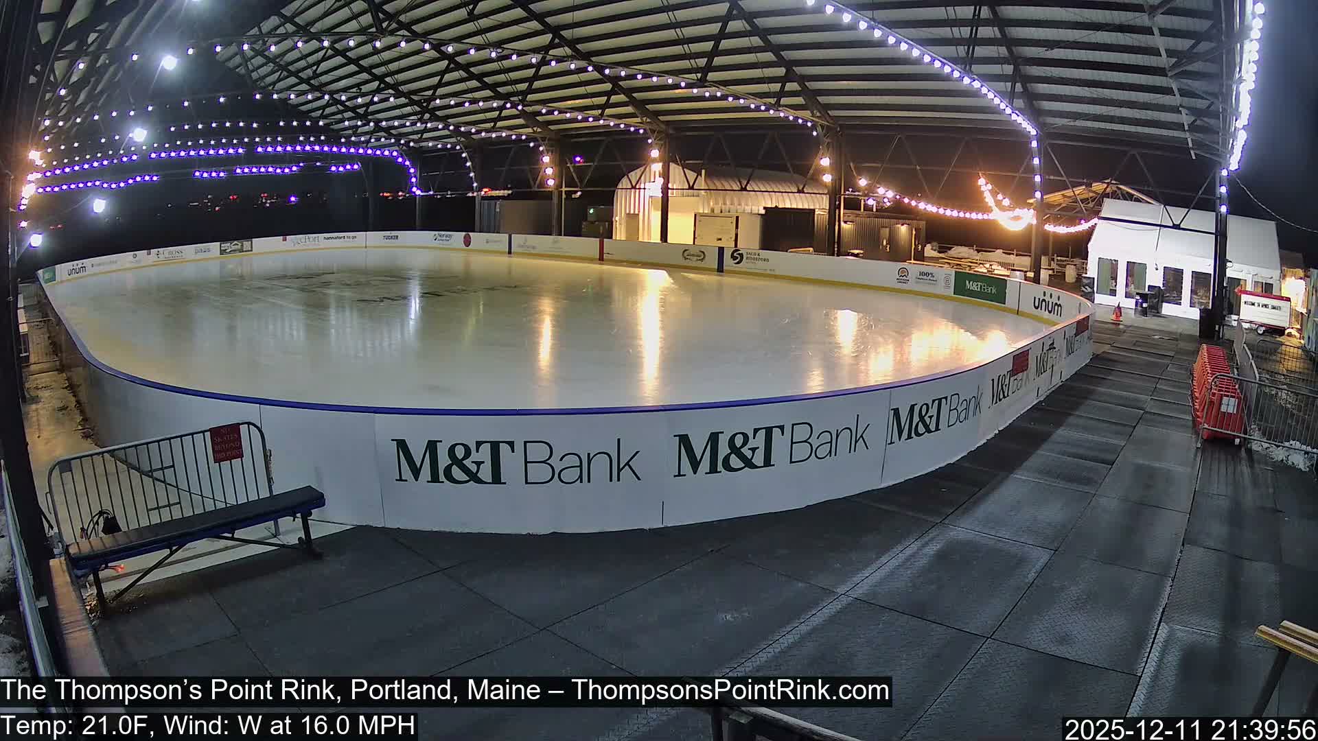 The Thompson’s Point Rink, Ice Skating Live Cam - Portland, Maine, USA