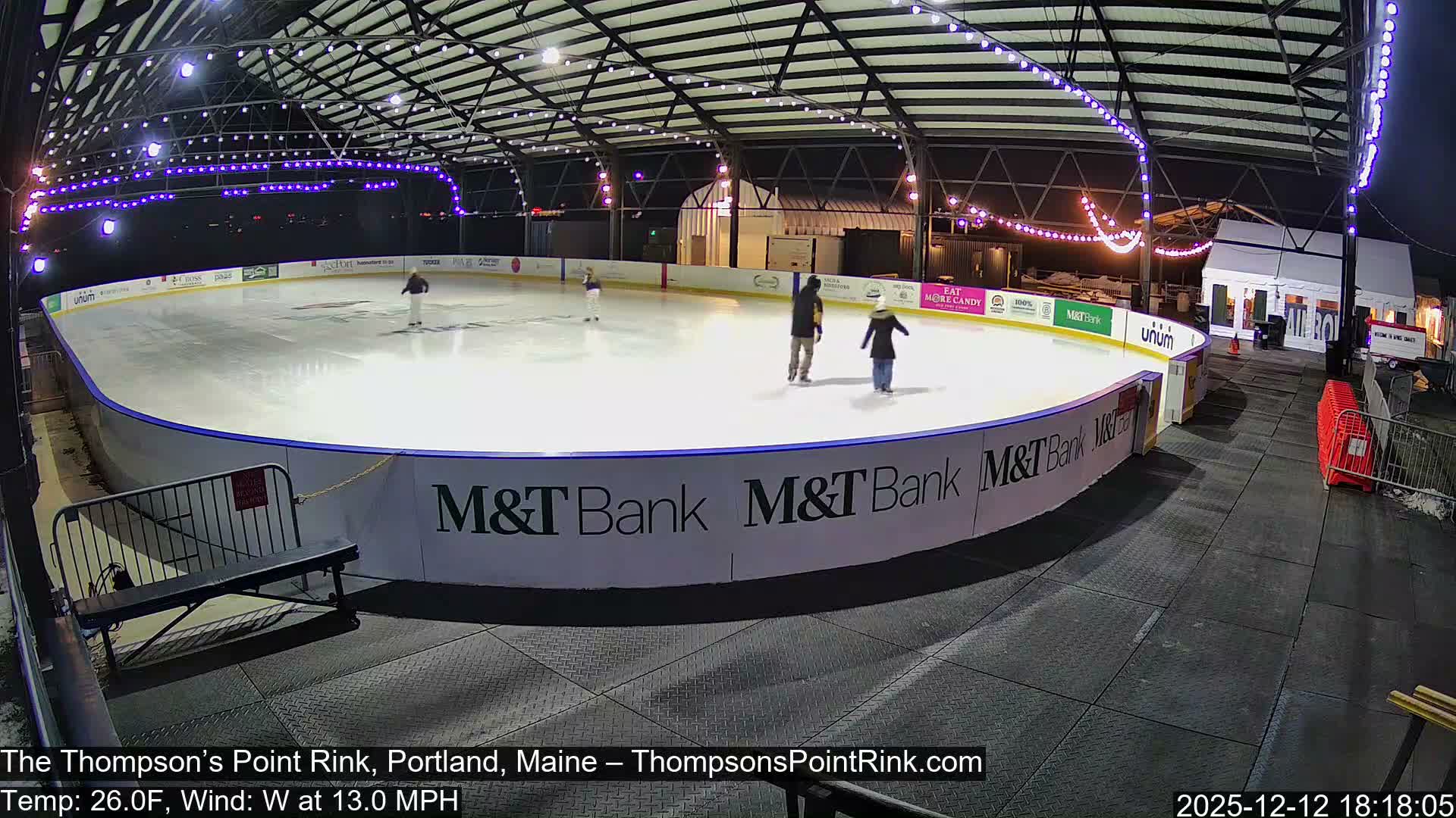 The Thompson’s Point Rink, Ice Skating Live Cam - Portland, Maine, USA