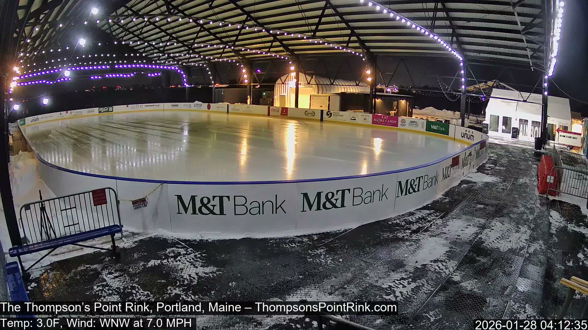 The Thompson’s Point Rink, Ice Skating Live Cam - Portland, Maine, USA