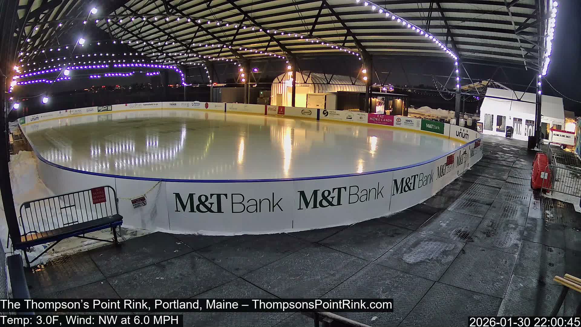 The Thompson’s Point Rink, Ice Skating Live Cam - Portland, Maine, USA