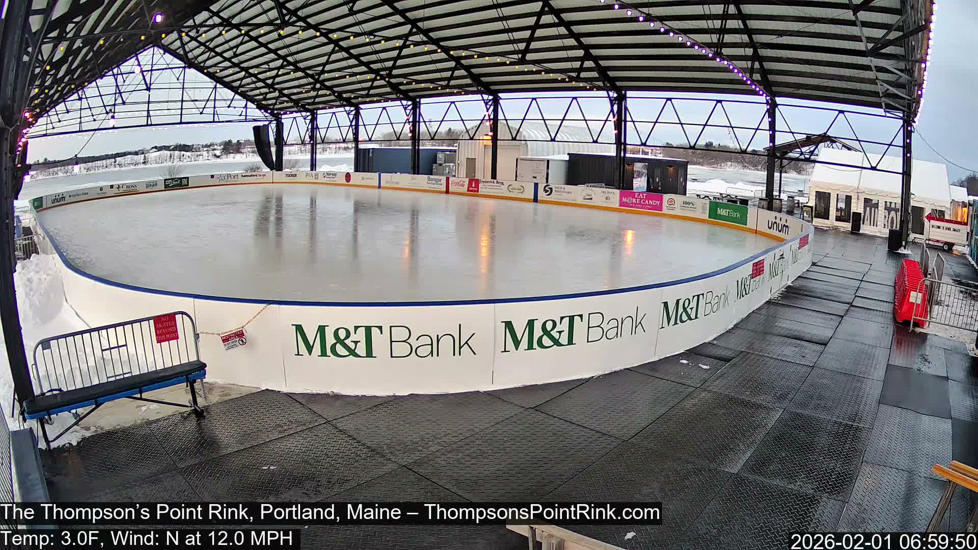 The Thompson’s Point Rink, Ice Skating Live Cam - Portland, Maine, USA