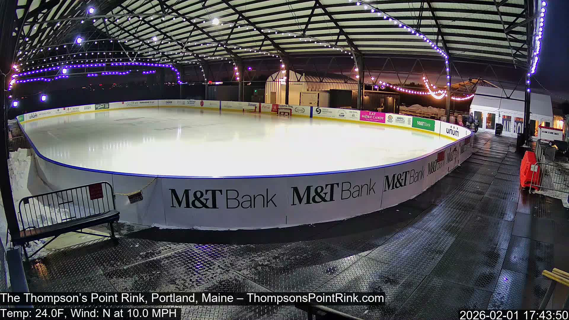 The Thompson’s Point Rink, Ice Skating Live Cam - Portland, Maine, USA