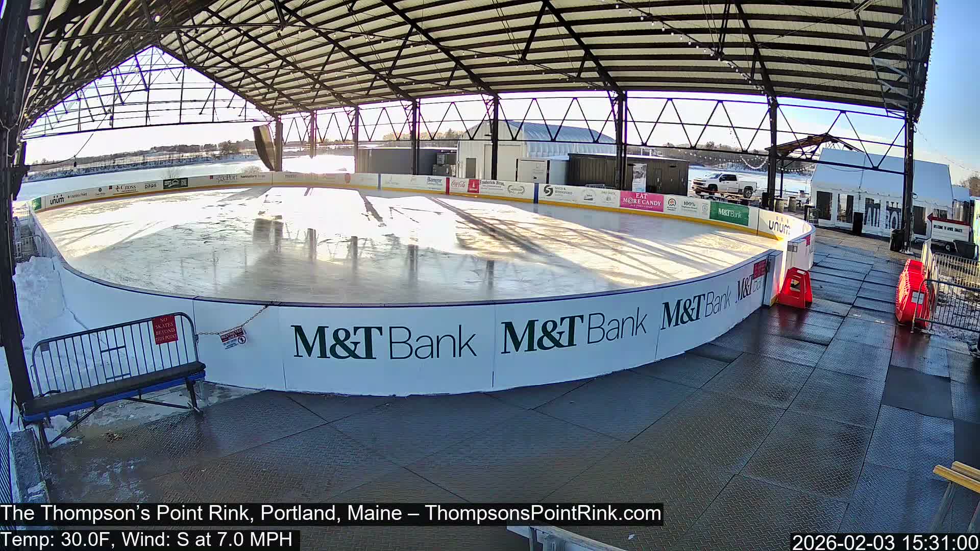 The Thompson’s Point Rink, Ice Skating Live Cam - Portland, Maine, USA