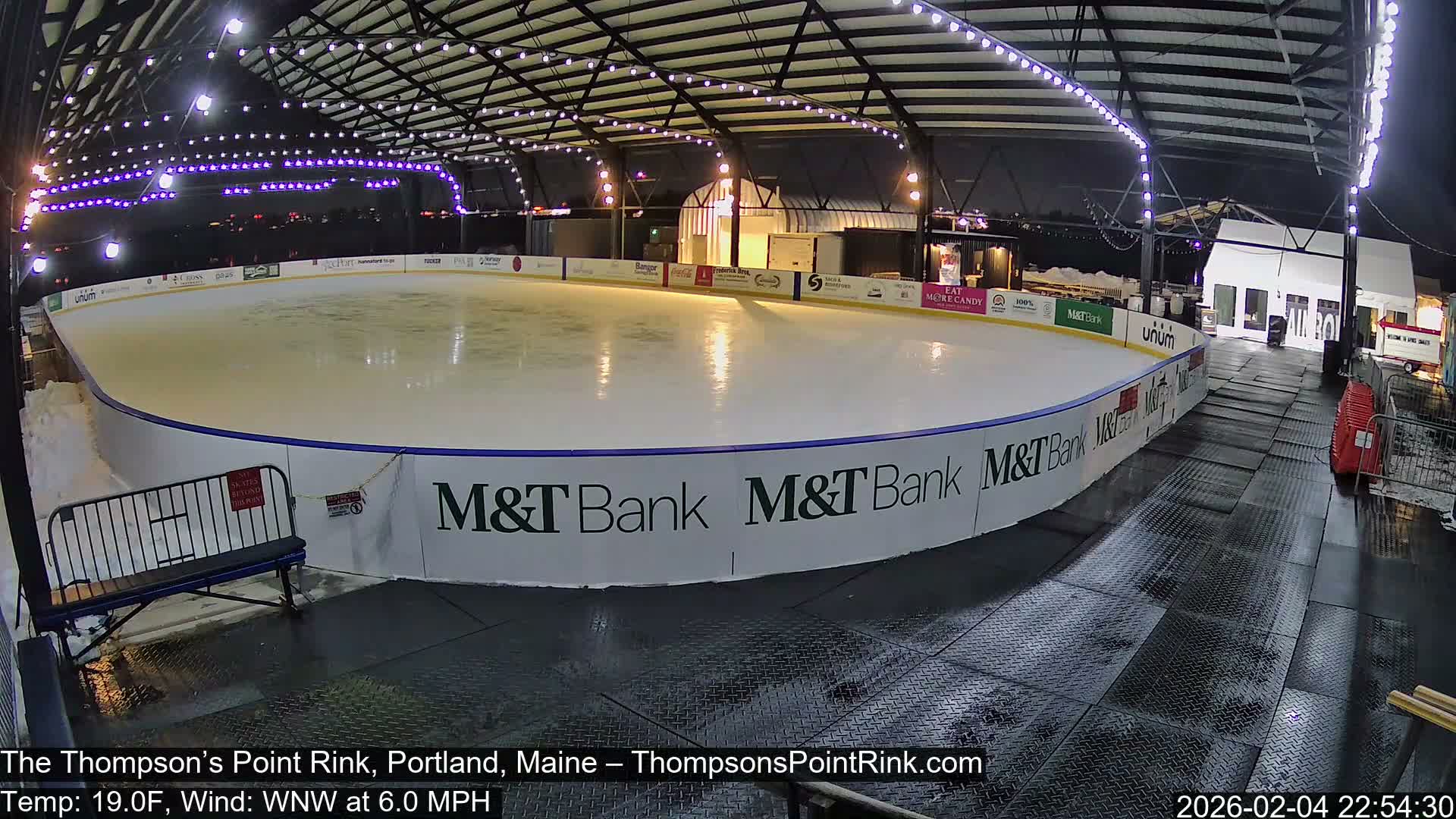 The Thompson’s Point Rink, Ice Skating Live Cam - Portland, Maine, USA