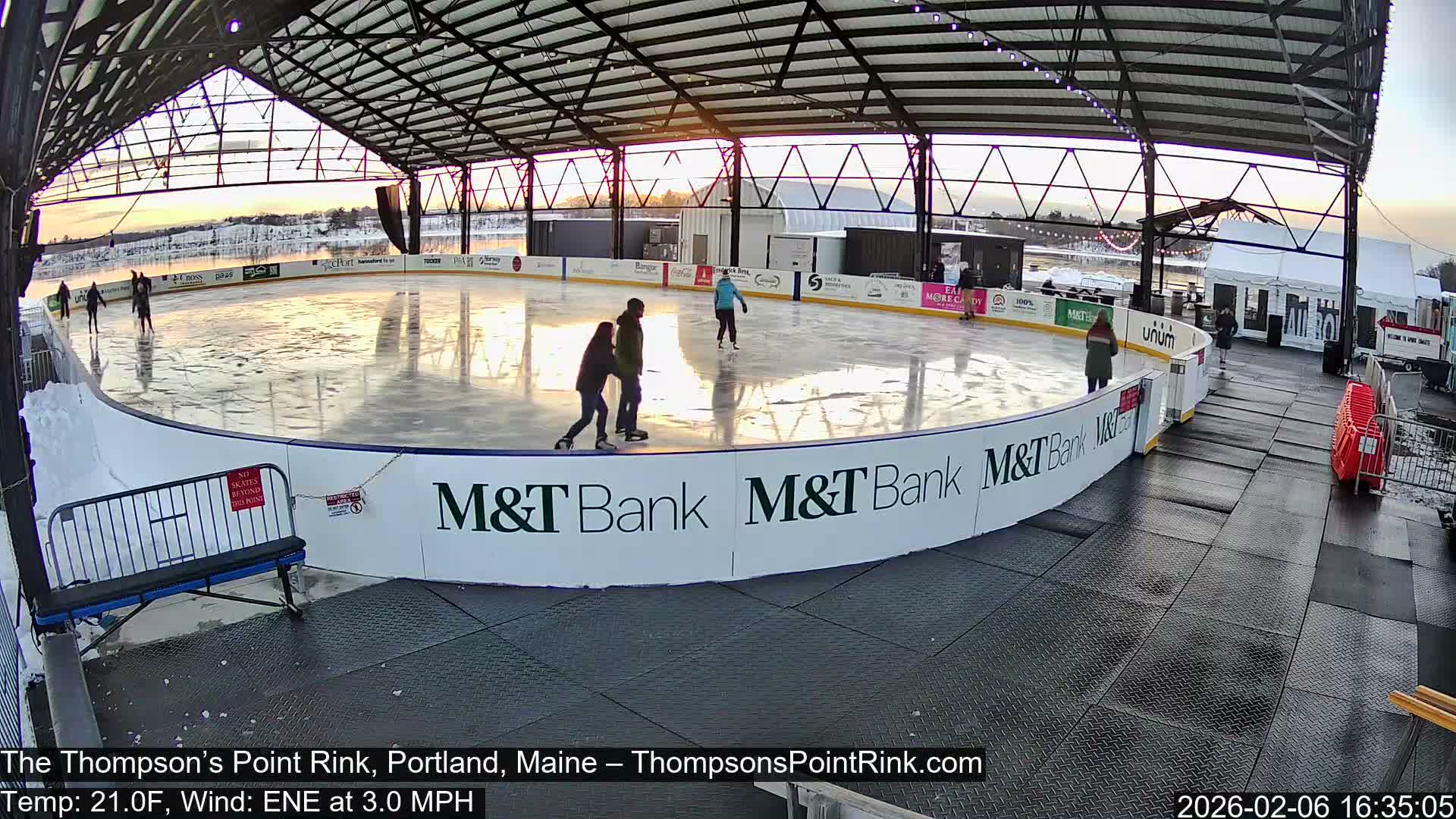 The Thompson’s Point Rink, Ice Skating Live Cam - Portland, Maine, USA