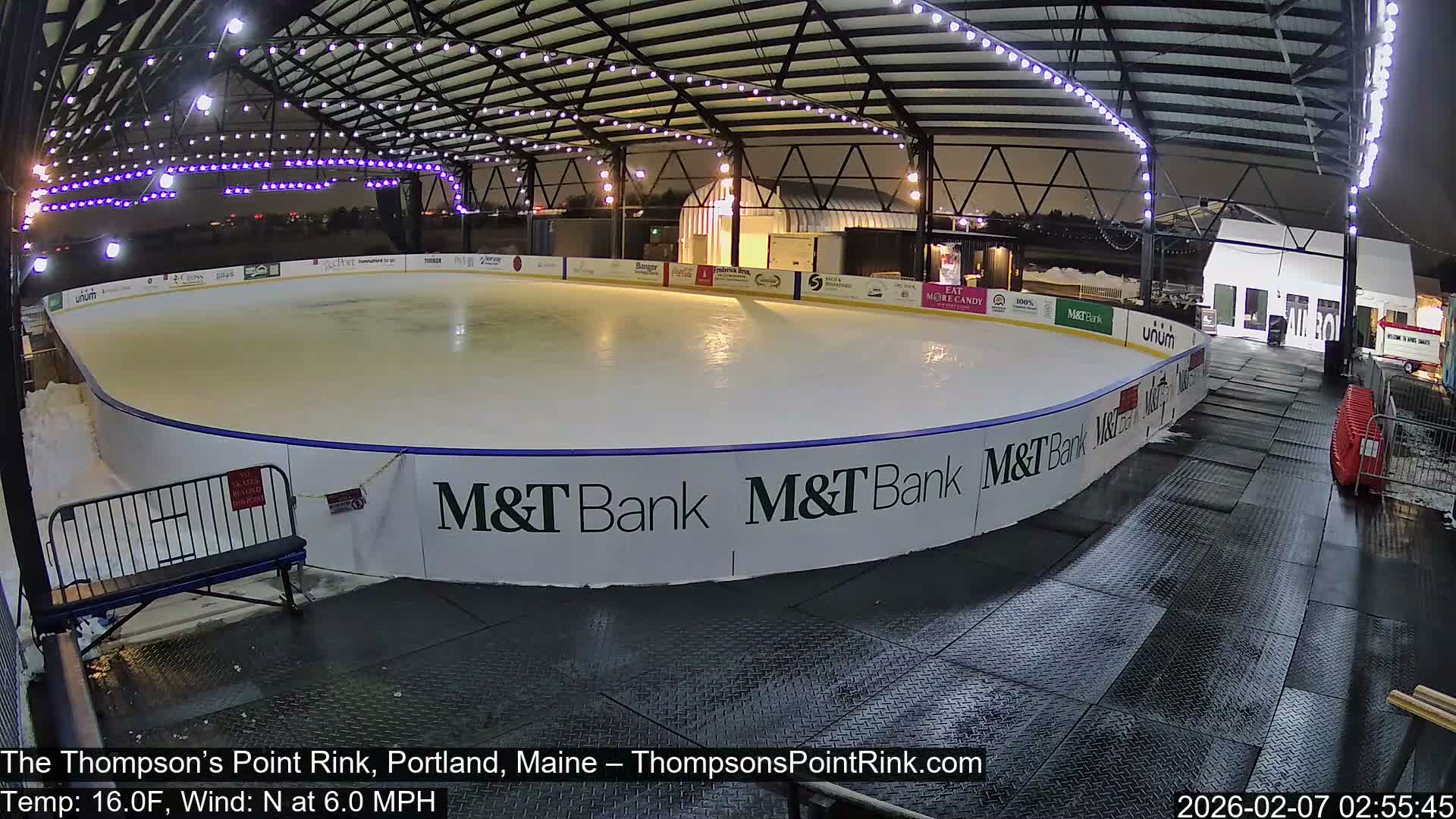 The Thompson’s Point Rink, Ice Skating Live Cam - Portland, Maine, USA
