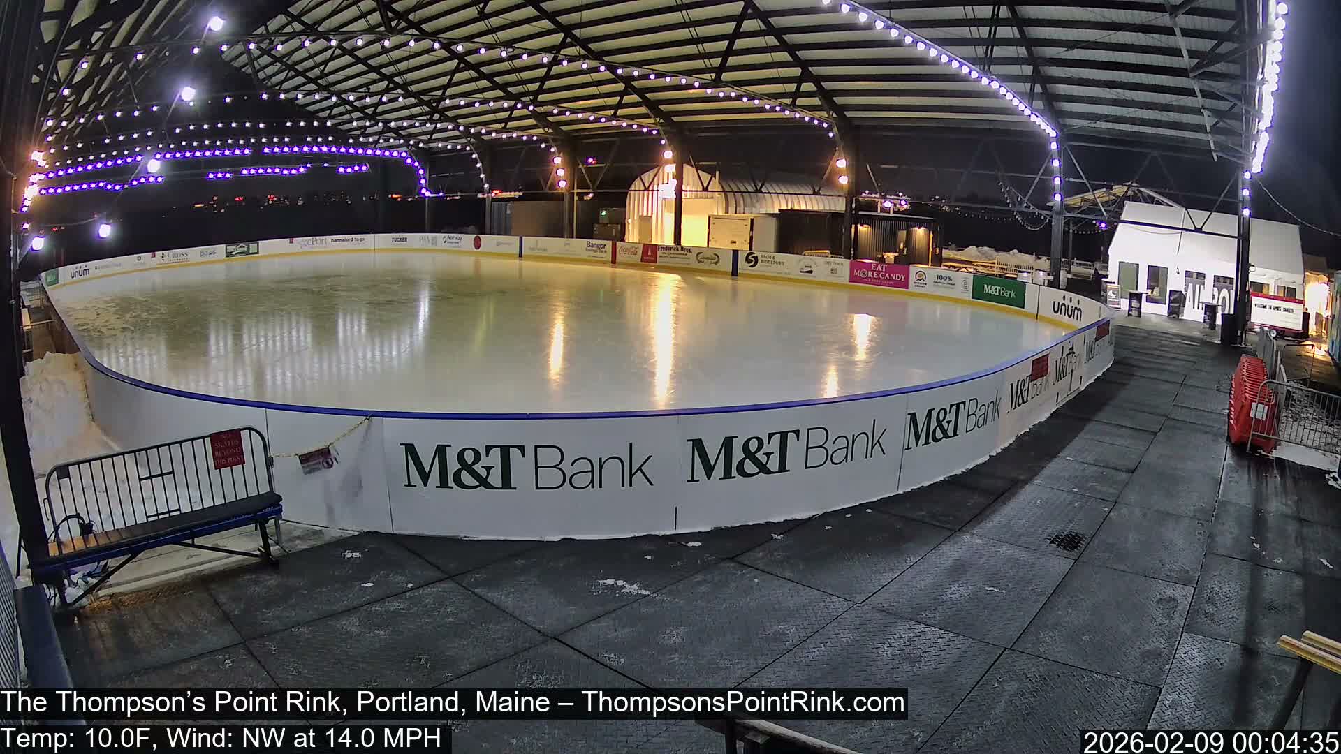 The Thompson’s Point Rink, Ice Skating Live Cam - Portland, Maine, USA
