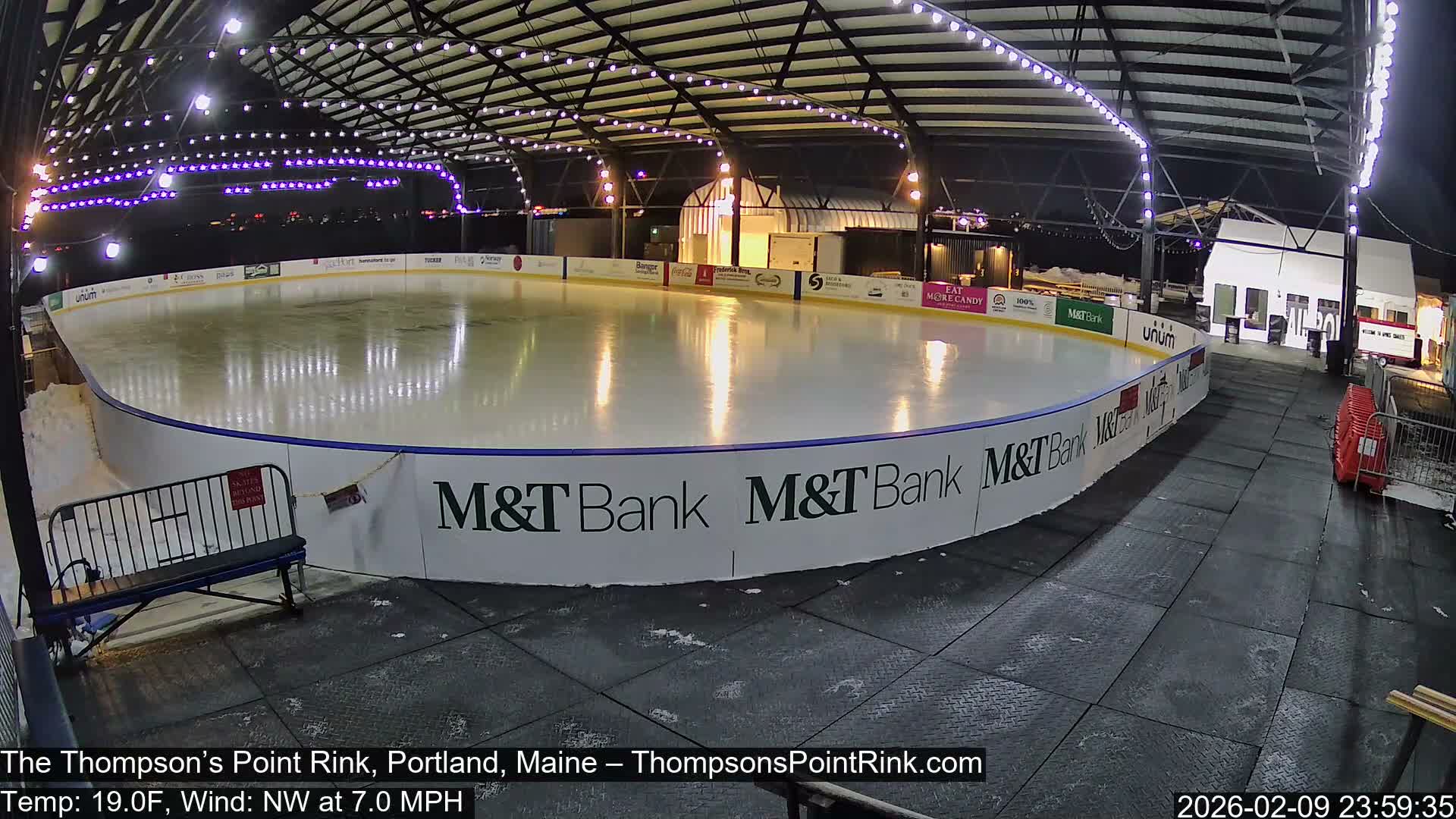 The Thompson’s Point Rink, Ice Skating Live Cam - Portland, Maine, USA