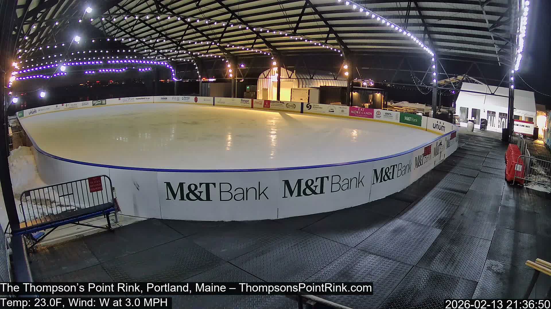 The Thompson’s Point Rink, Ice Skating Live Cam - Portland, Maine, USA