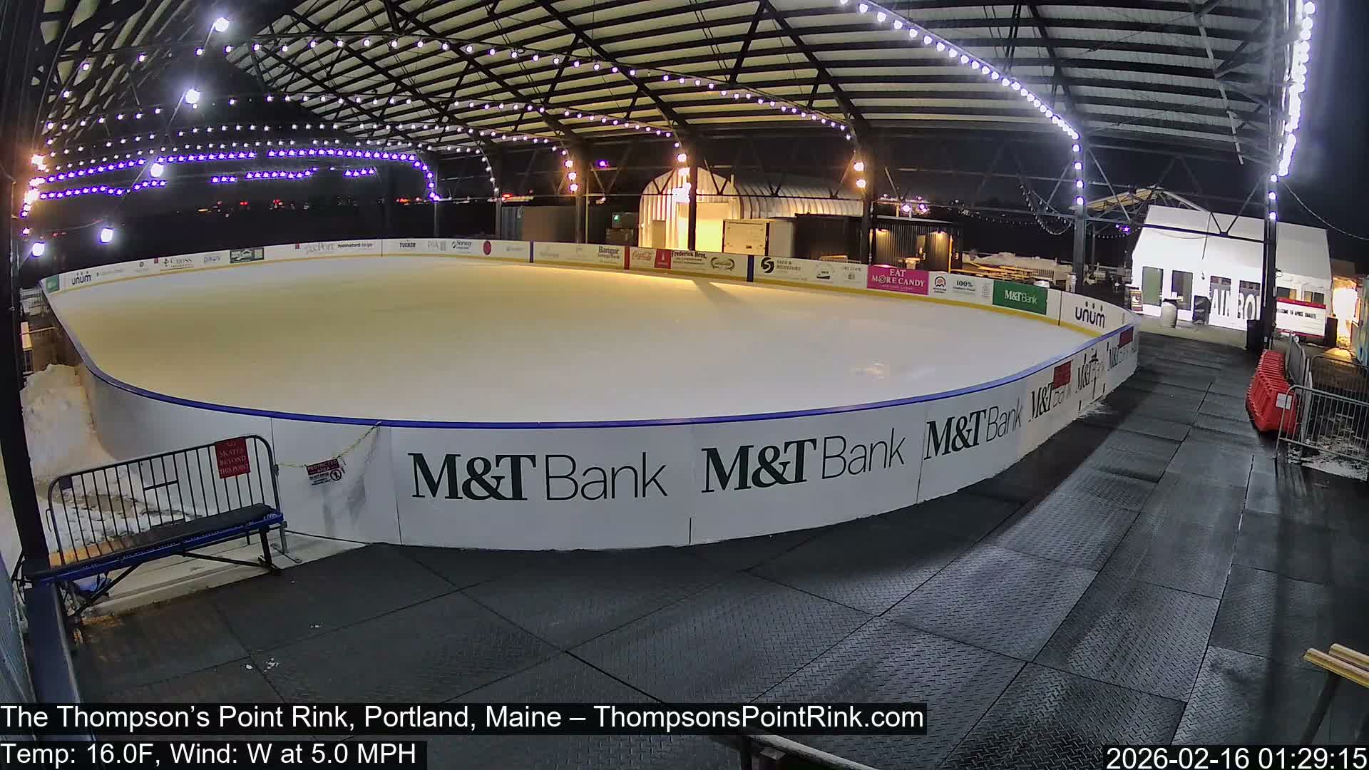 The Thompson’s Point Rink, Ice Skating Live Cam - Portland, Maine, USA