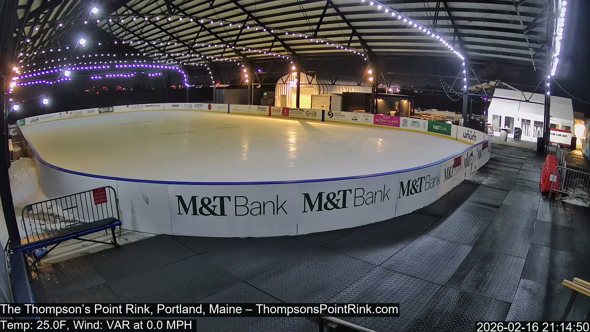 The Thompson’s Point Rink, Ice Skating Live Cam - Portland, Maine, USA