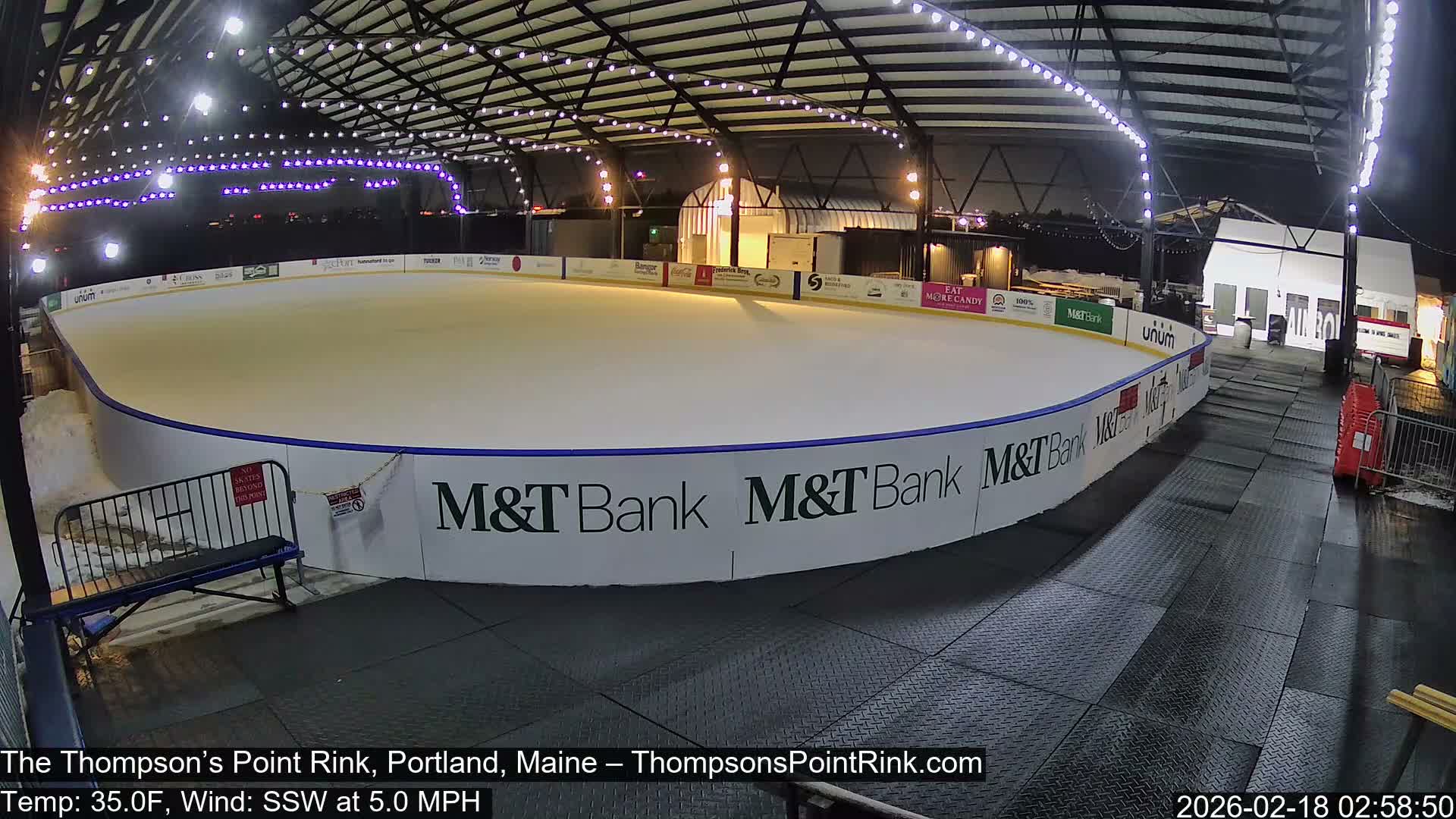 The Thompson’s Point Rink, Ice Skating Live Cam - Portland, Maine, USA