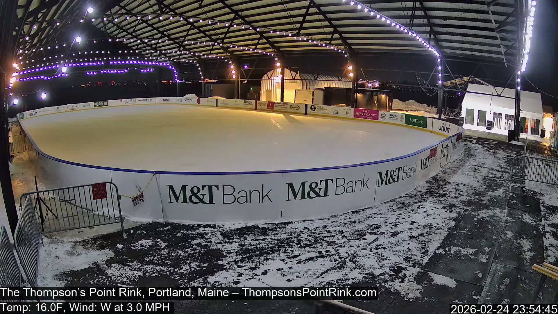 The Thompson’s Point Rink, Ice Skating Live Cam - Portland, Maine, USA