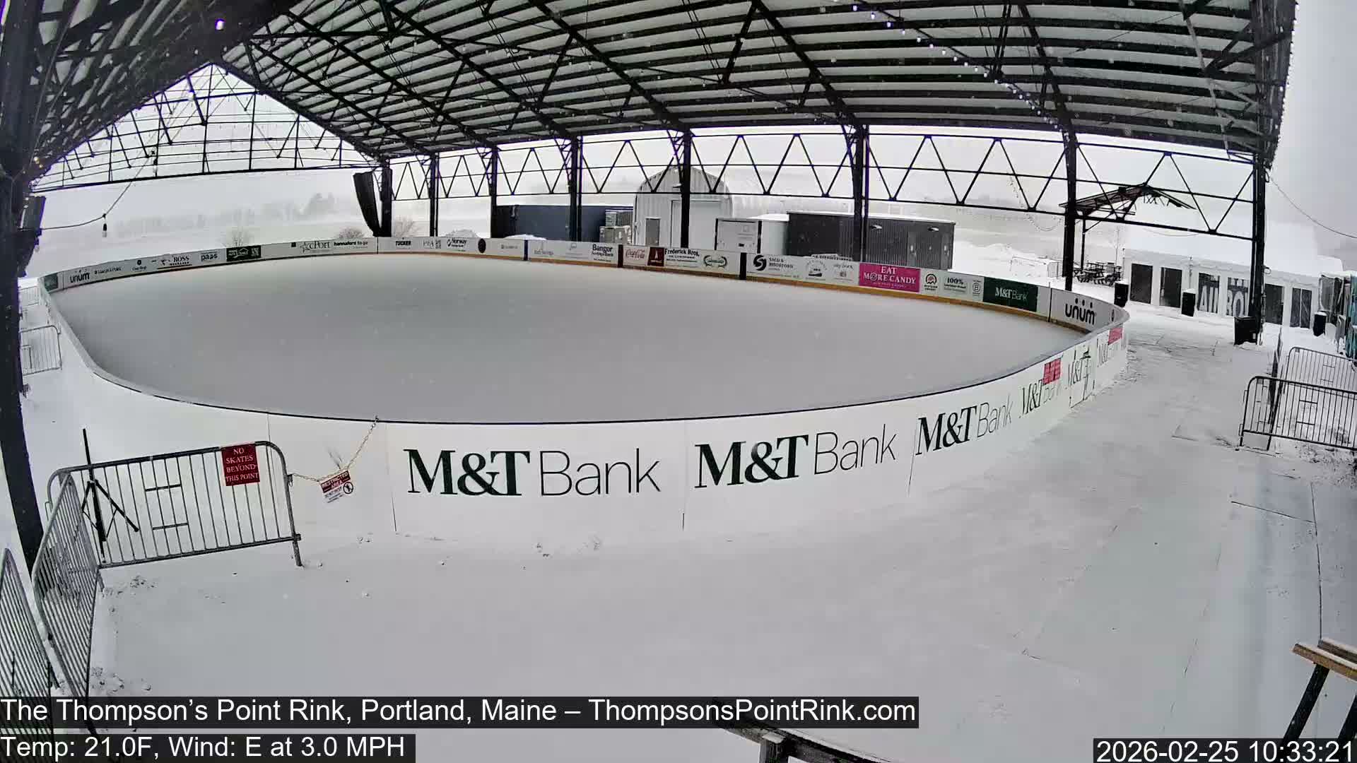 The Thompson’s Point Rink, Ice Skating Live Cam - Portland, Maine, USA