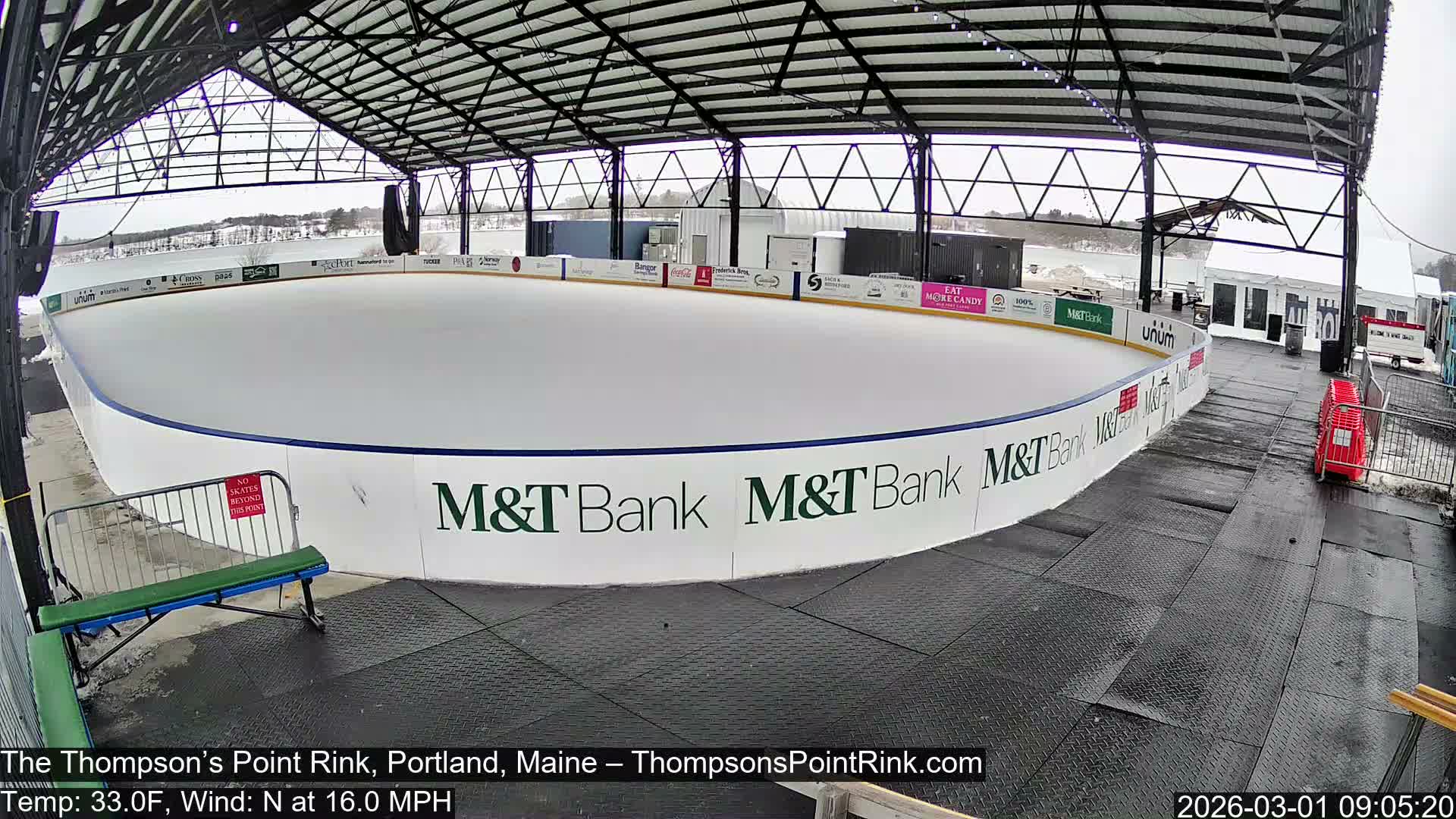 The Thompson’s Point Rink, Ice Skating Live Cam - Portland, Maine, USA
