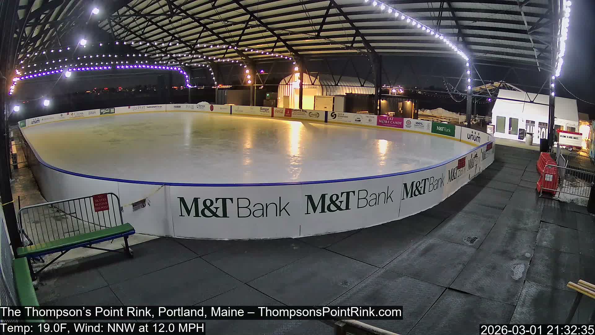 The Thompson’s Point Rink, Ice Skating Live Cam - Portland, Maine, USA