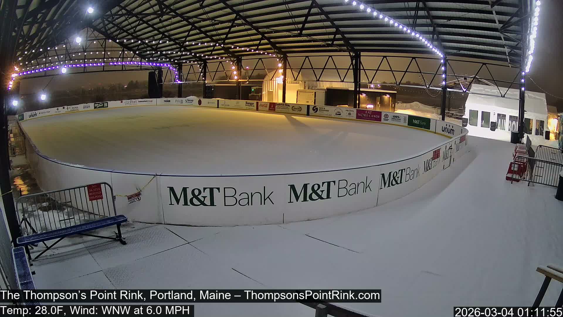 The Thompson’s Point Rink, Ice Skating Live Cam - Portland, Maine, USA