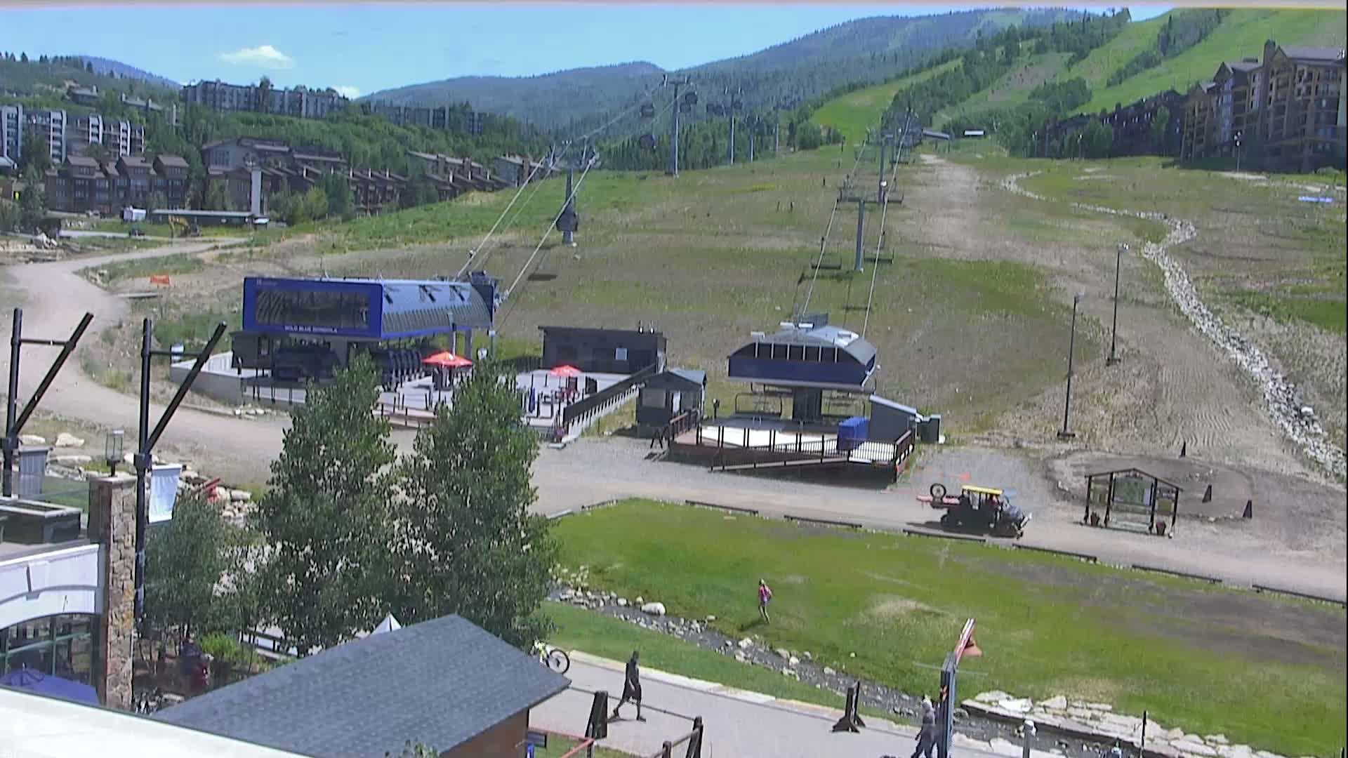 Steamboat Resort Christie Peak Express & Wild Blue Gondola Ropeway & Ski Slopes Live Cam - Steamboat Springs, Routt County, Colorado, USA