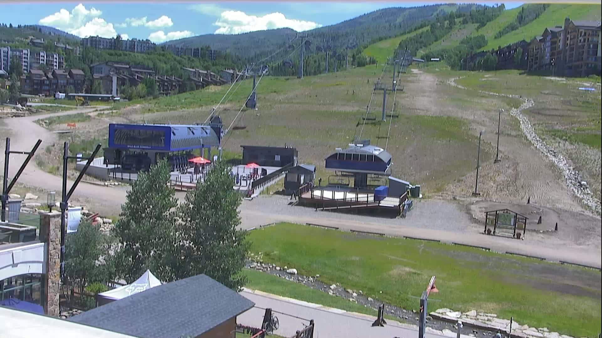 Steamboat Resort Christie Peak Express & Wild Blue Gondola Ropeway & Ski Slopes Live Cam - Steamboat Springs, Routt County, Colorado, USA