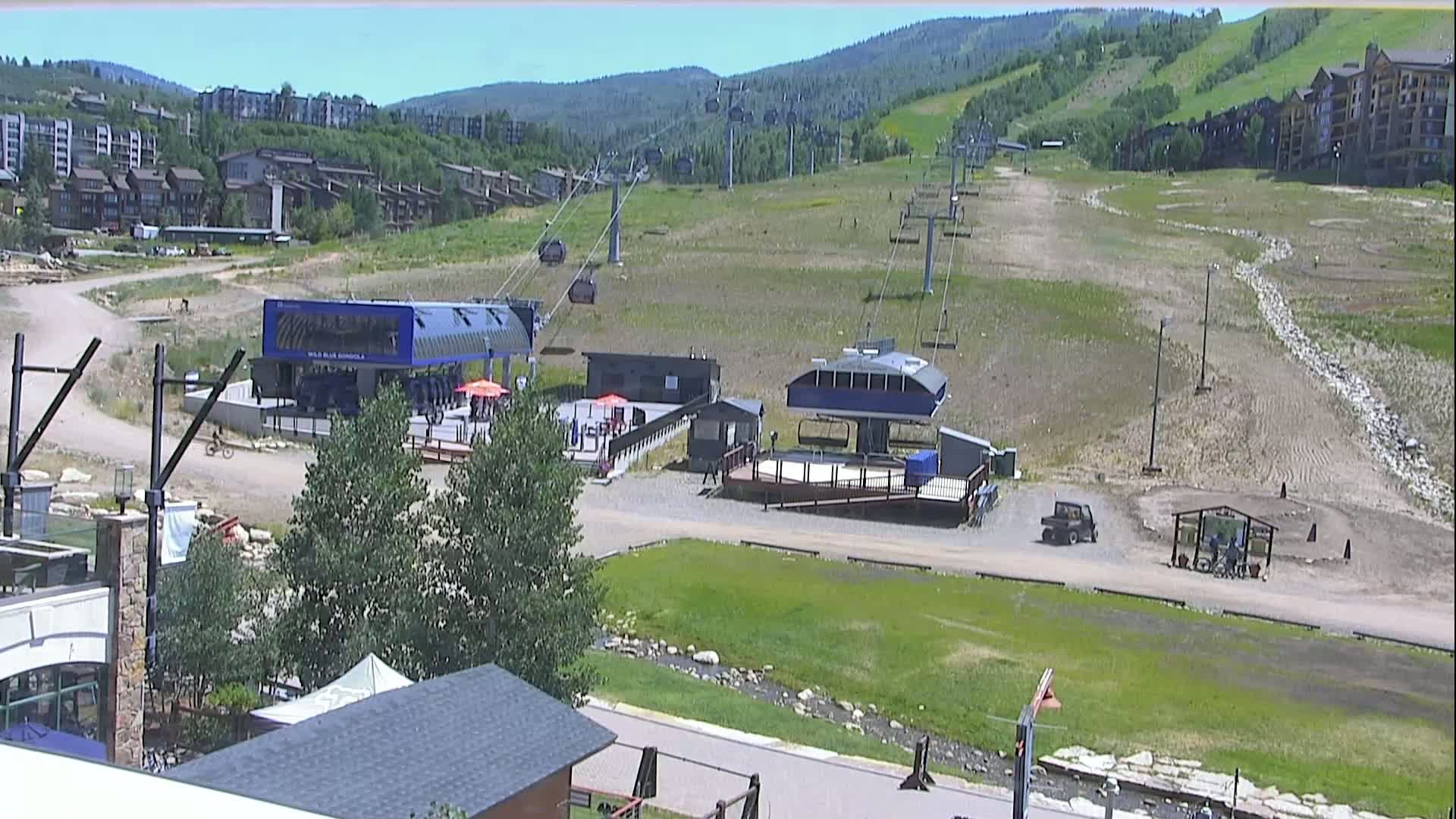 Steamboat Resort Christie Peak Express & Wild Blue Gondola Ropeway & Ski Slopes Live Cam - Steamboat Springs, Routt County, Colorado, USA
